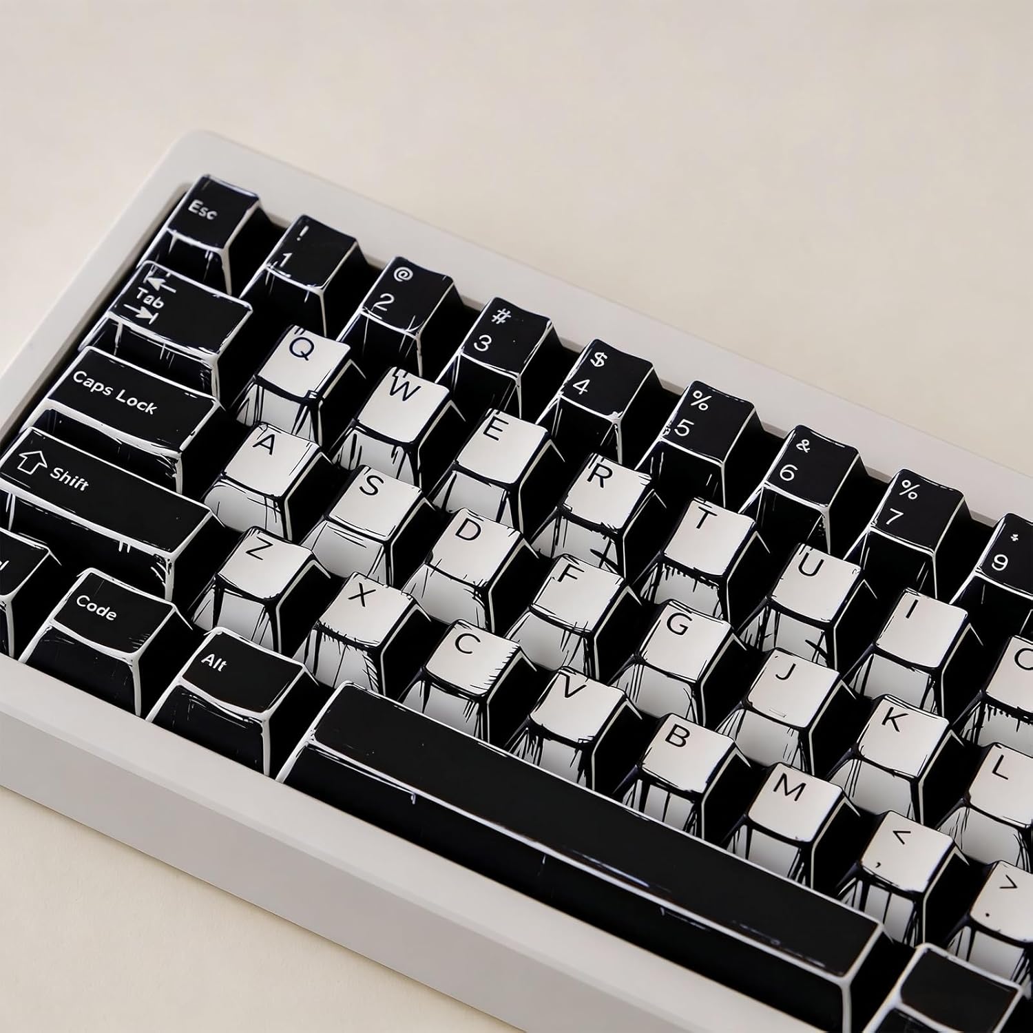 Sumgsn 142 Keys PBT Keycaps Cherry Profile Black Manga Keycaps Set Fit for 61/64/87/104/108 Cherry Mx Switches Mechanical Keyboard
