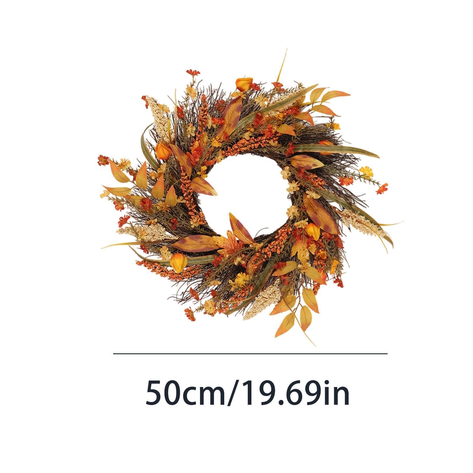 Herbstlicher Türkranz 50 cm Rustikale Erntedank-Türdekoration