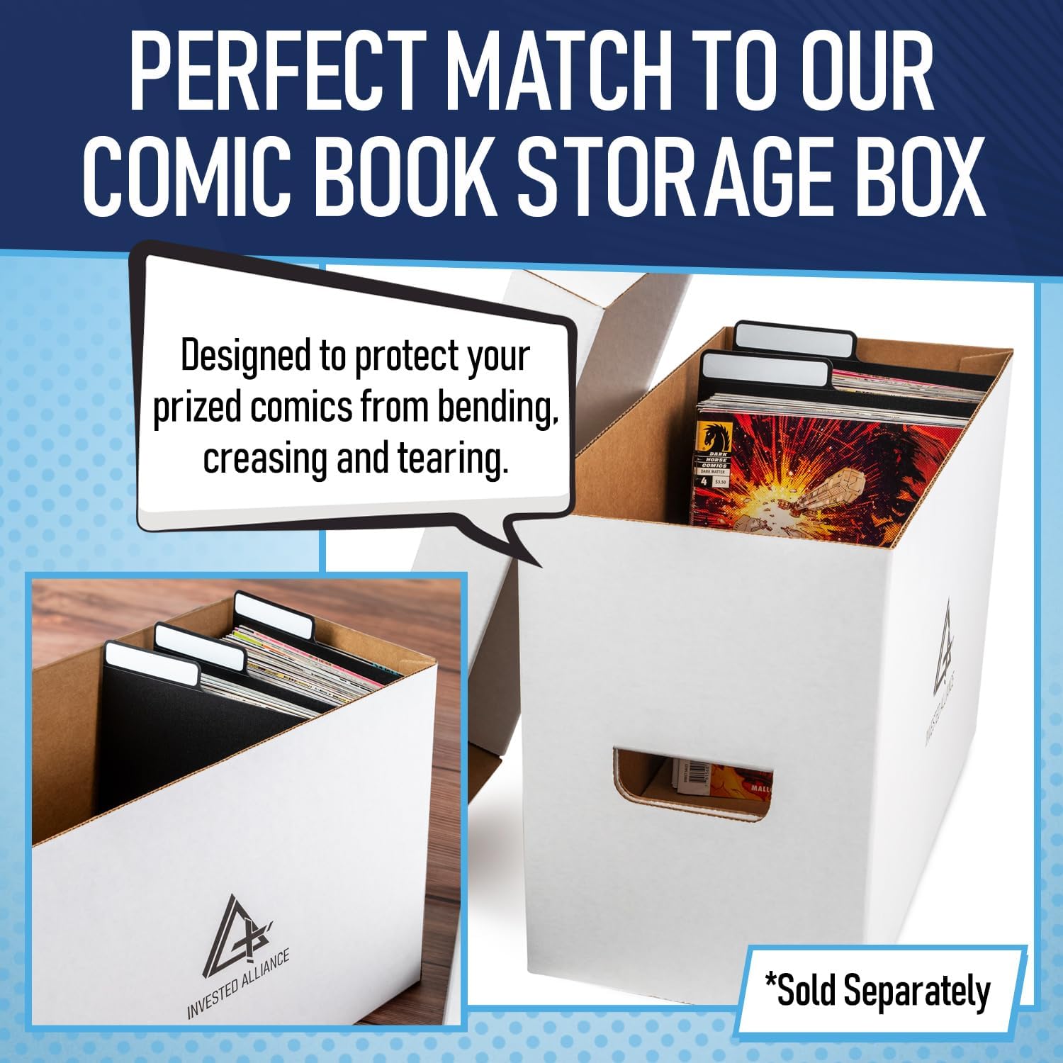 Black Comic Book Dividers (200 Pack) | 30PT Polyethylene Plastic, Bins, Cabinets, Library Dividers, Comic Book Boards For Fabric Storage, Divider With Write-On Index Folding Tab, Archival & Acid Free.