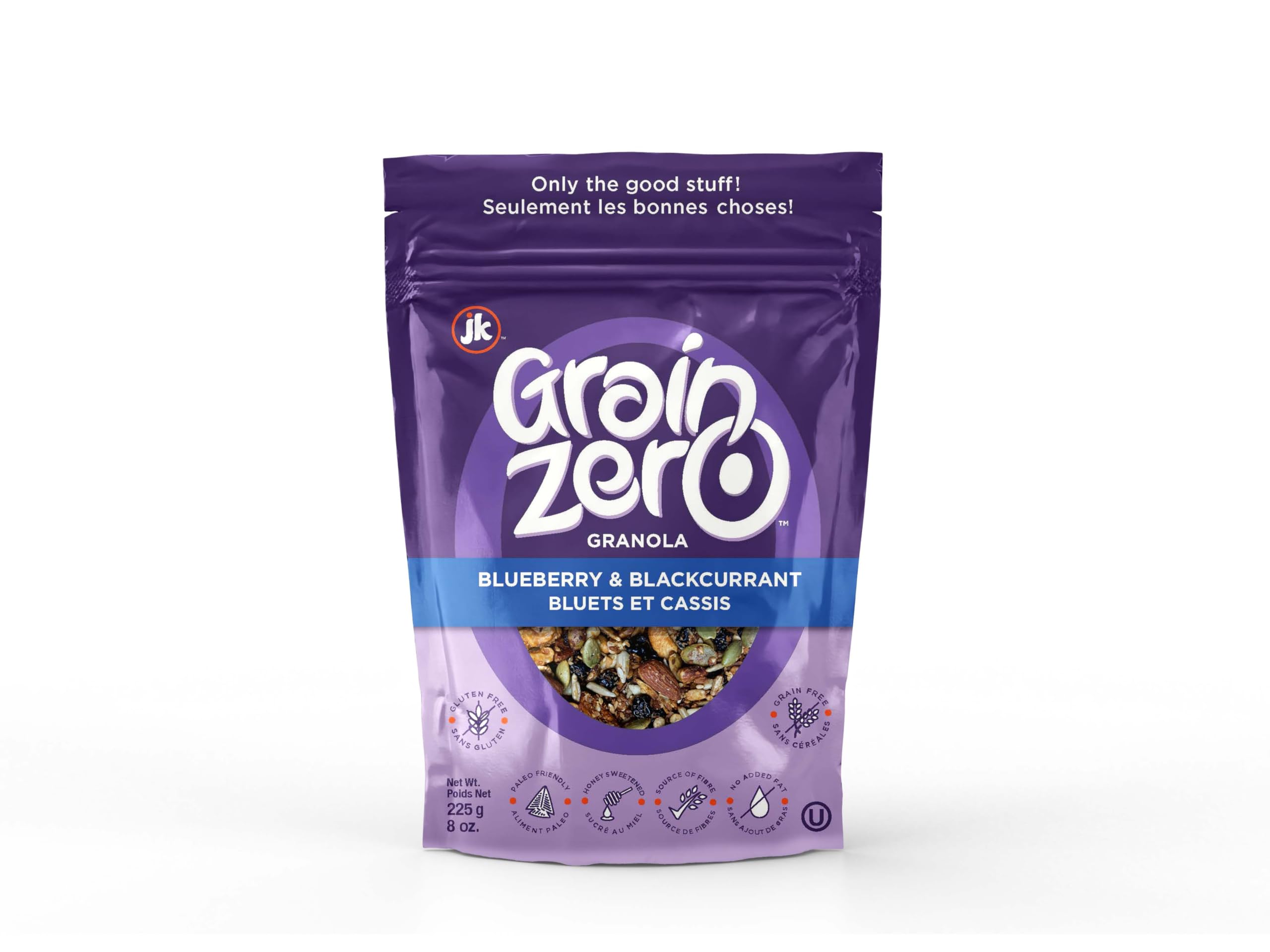 Grain Zero Granola Blueberry & Blackcurrant, Gluten Free, 8 Ounce (Pack of 1)