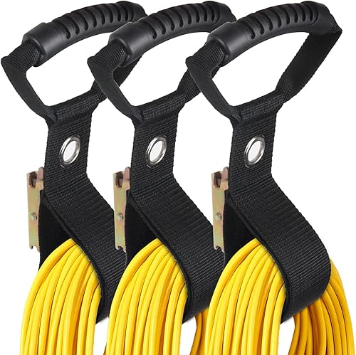 Miniatura 1 de WEIGUZC Paquete de 3 organizadores de cables de extensión con asa para E-Track correas de poliéster reutilizables de 17 pulgadas accesorios de pista