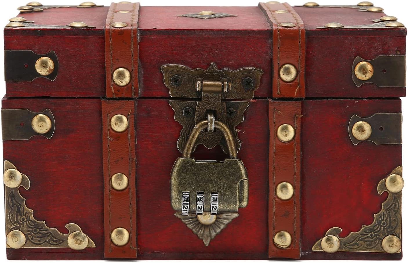 Amazon.com: LIYJTK Vintage Wooden Treasure Chest Box with Lock, Small ...