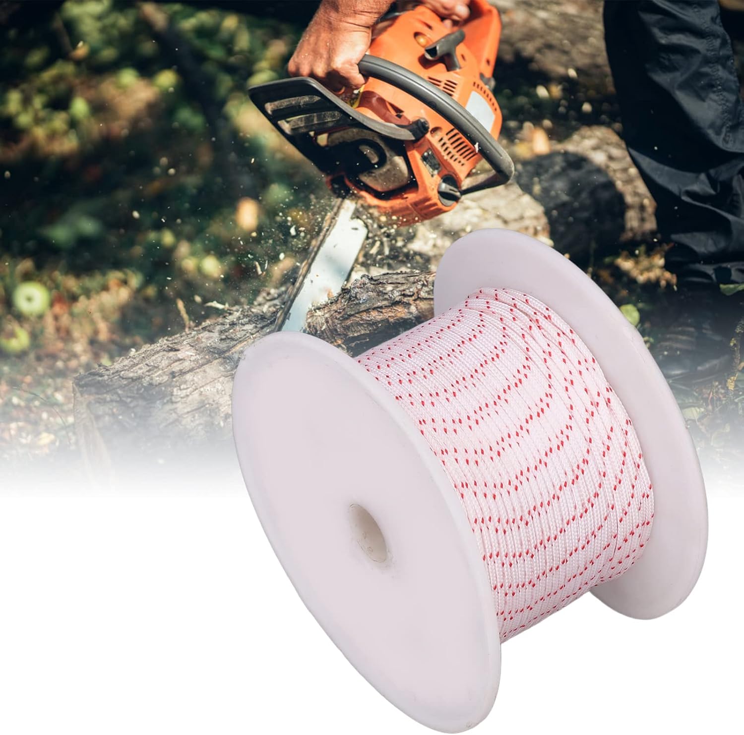 Plplaaoo Pull Start Cord – 2.8mm Recoil Starter Rope 100m, High Wear Resistant Nylon Rope for Lawn Mower, Chainsaw, Trimmer, Leaf Blower, Generator (Replacement Pull Cord)