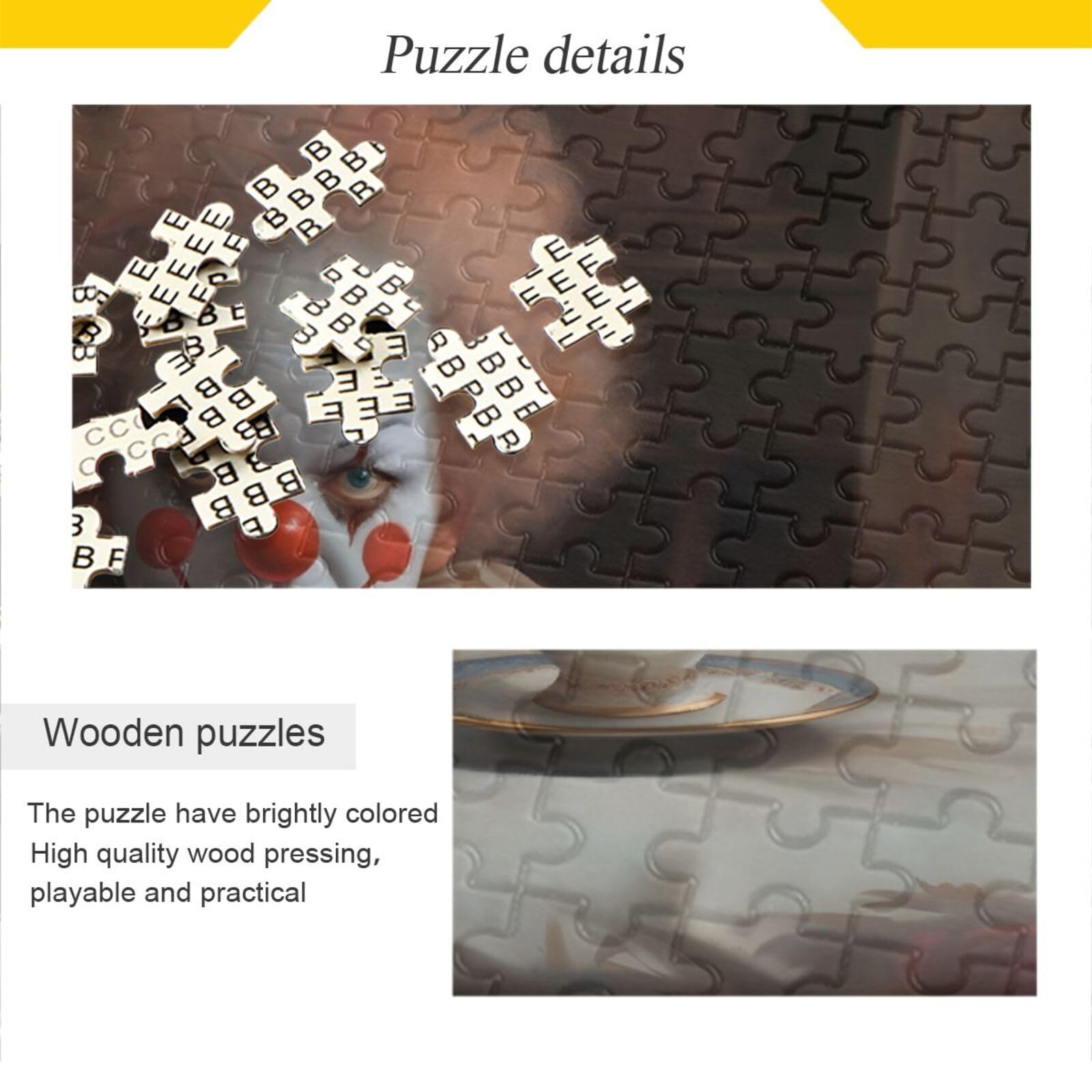 ZENWAWA 1000 Piece Wooden Jigsaw Puzzle - Beautiful Parrot & Flowers, Alphabet Partition On Back, Includes Storage Bag - View #2