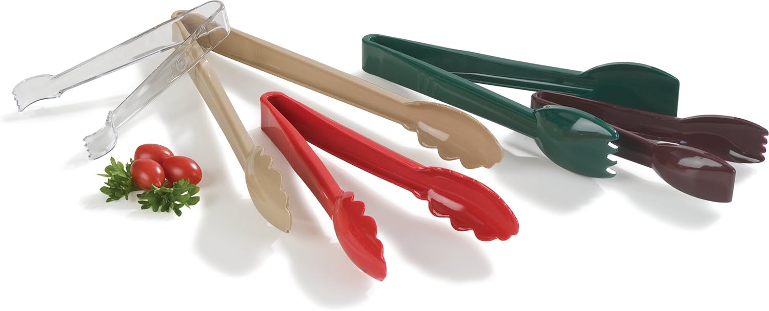 Carlisle FoodService Products 470903 Carly Salad Tong, 9" Utility Tong, Black, 12 Pack