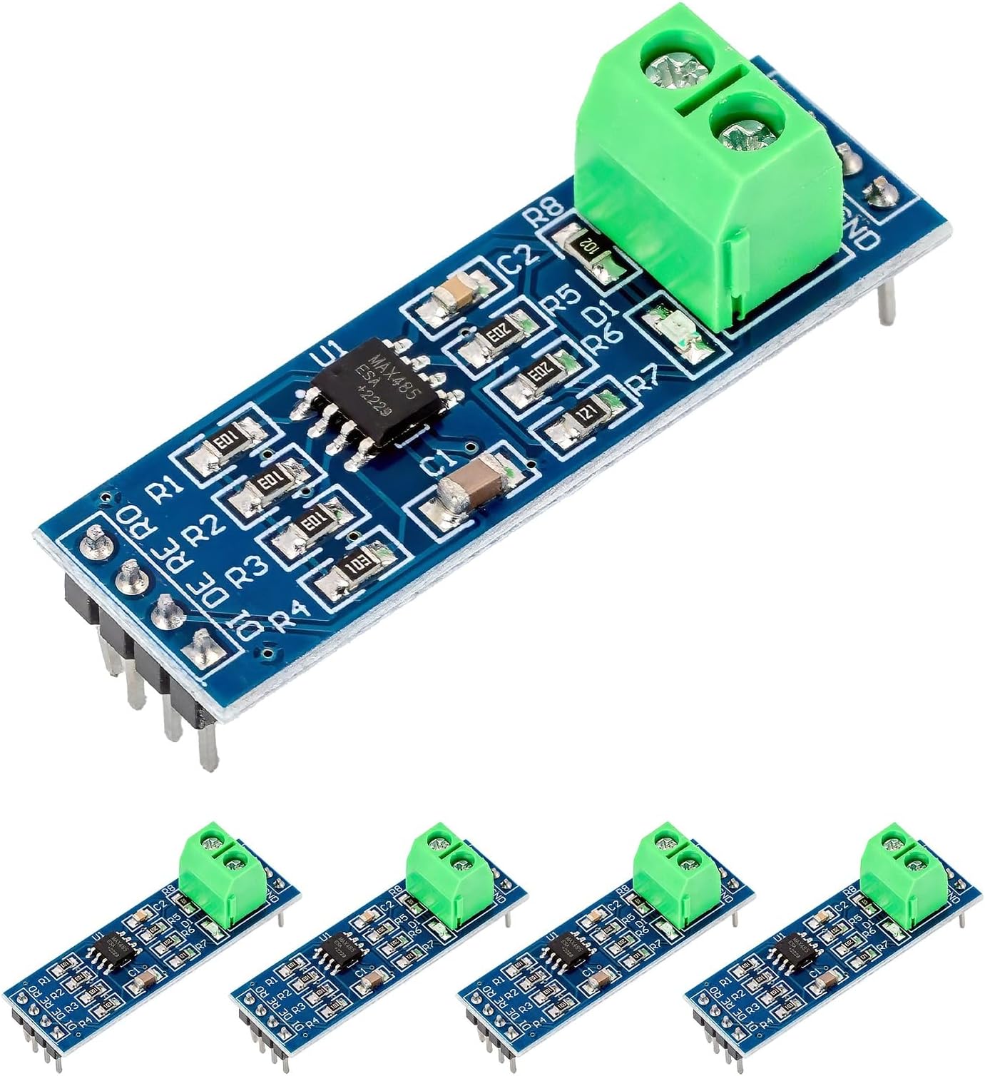 JIUWU 5PCS RS-485 MAX485 Transceiver Chip Module TTL to RS-485 Module SCM Development Board