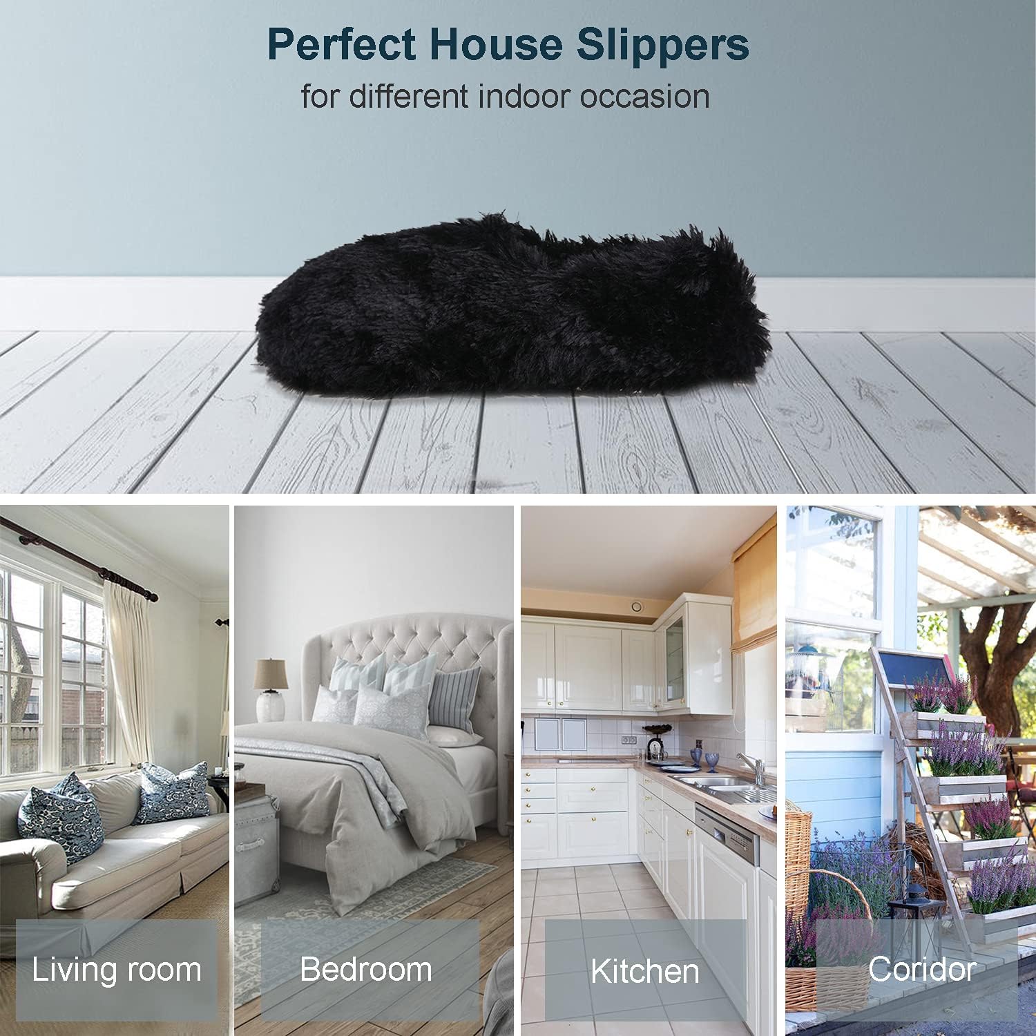 Winter Indoor Moccasin Slippers for Women, Soft Warm Fuzzy Home Slippers Non-Slip for Women - Image 4