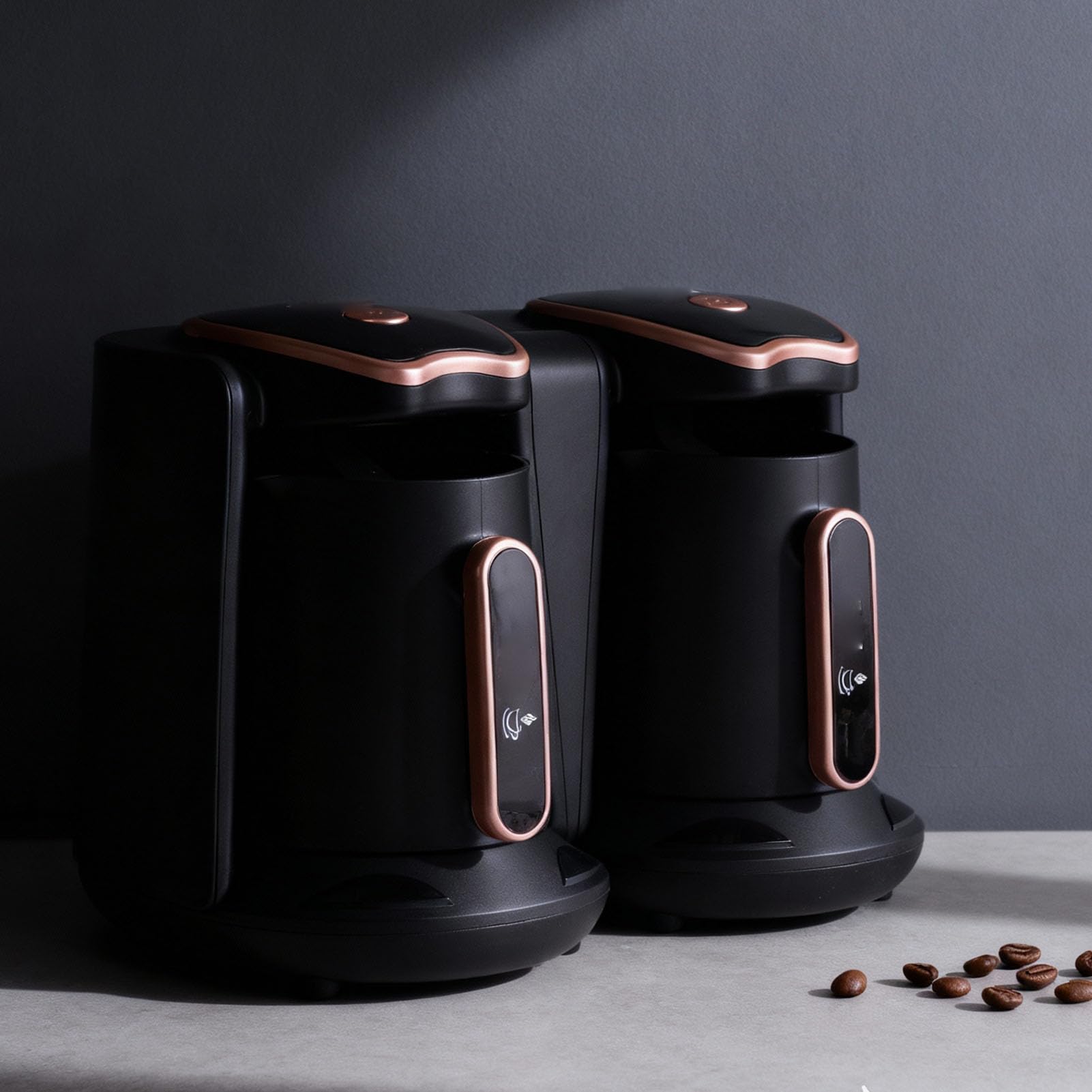 Qcwwy Türkische Kaffeemaschine, 1200 W, Hochleistungs-Design, Türkische Kaffeebrühmaschine, Einstellbare Temperaturregelung, Kochtopf mit Zwei Fächern für Zuhause oder Büro