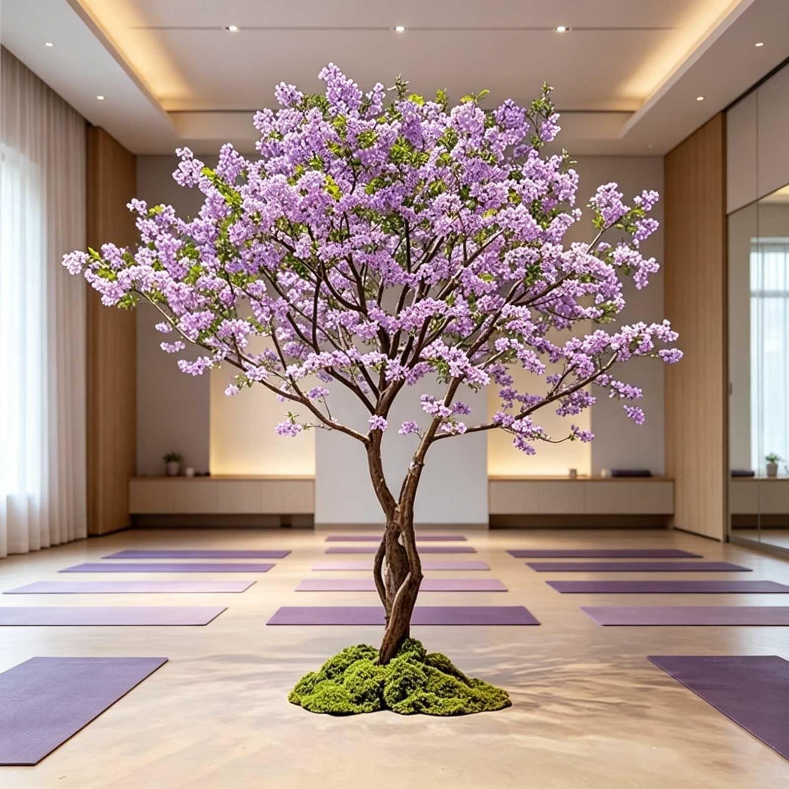 KIBONCY Artificial Lilac Tree, Jacaranda Wisteria tree, Cherry and Peach Trees - Scenery Props for Background Decoration and Setup(4mx3m)