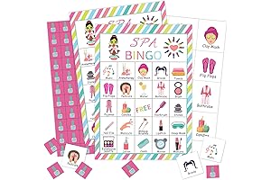 Exclusive Spa Party Bingo Cards - 24 Player Beauty Party Bingo Game