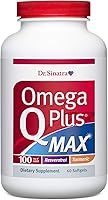 Vista 1 de Dr. Sinatra's Omega Q Plus MAX - Advanced Heart Health and Healthy Aging Support for Healthy Cholesterol, Blood Pressure, Triglycerides, Blood Sugar