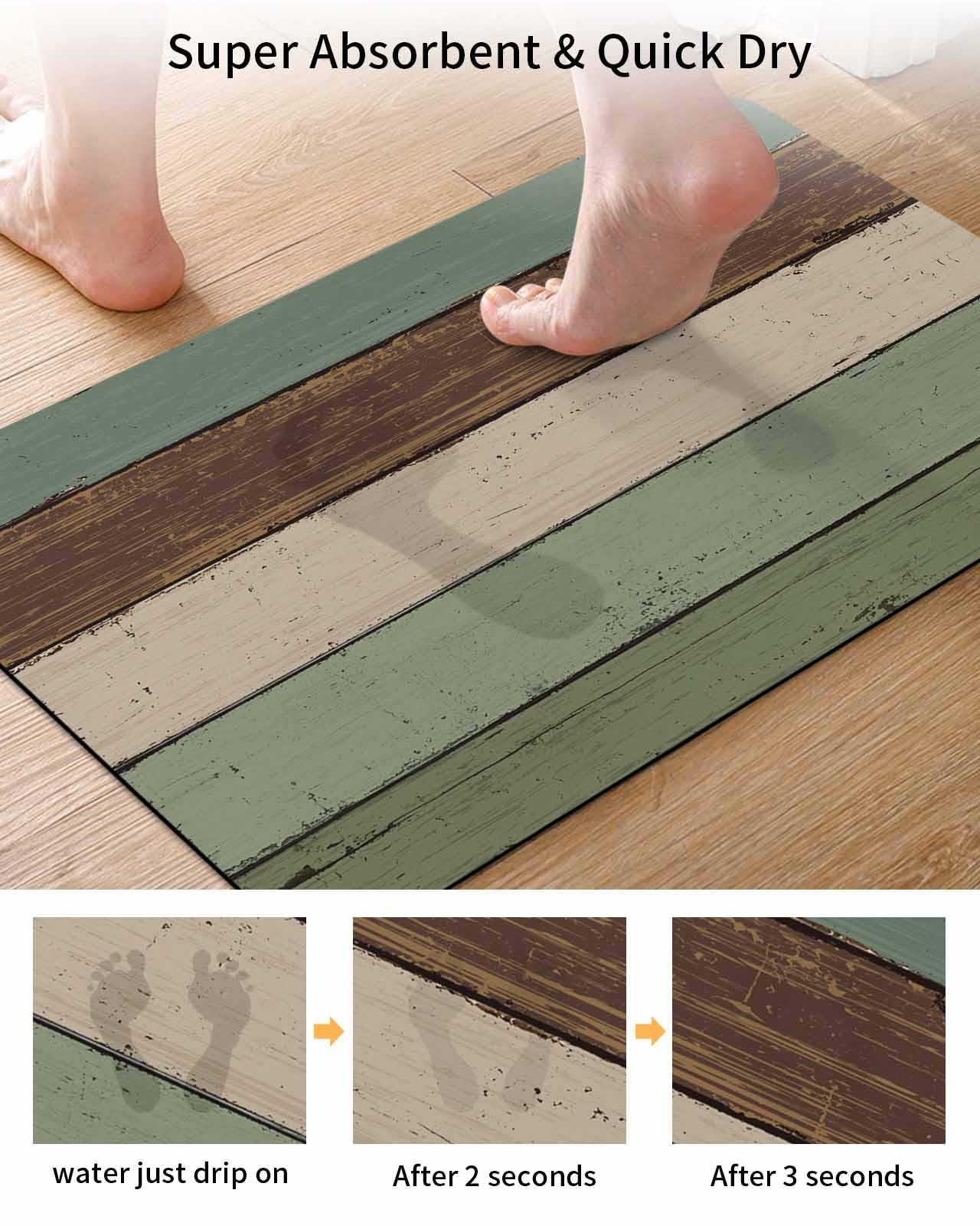 Amazon.com: Gsypo Bath Mat Rug 24”x36”, Vintage Sage Green Brown