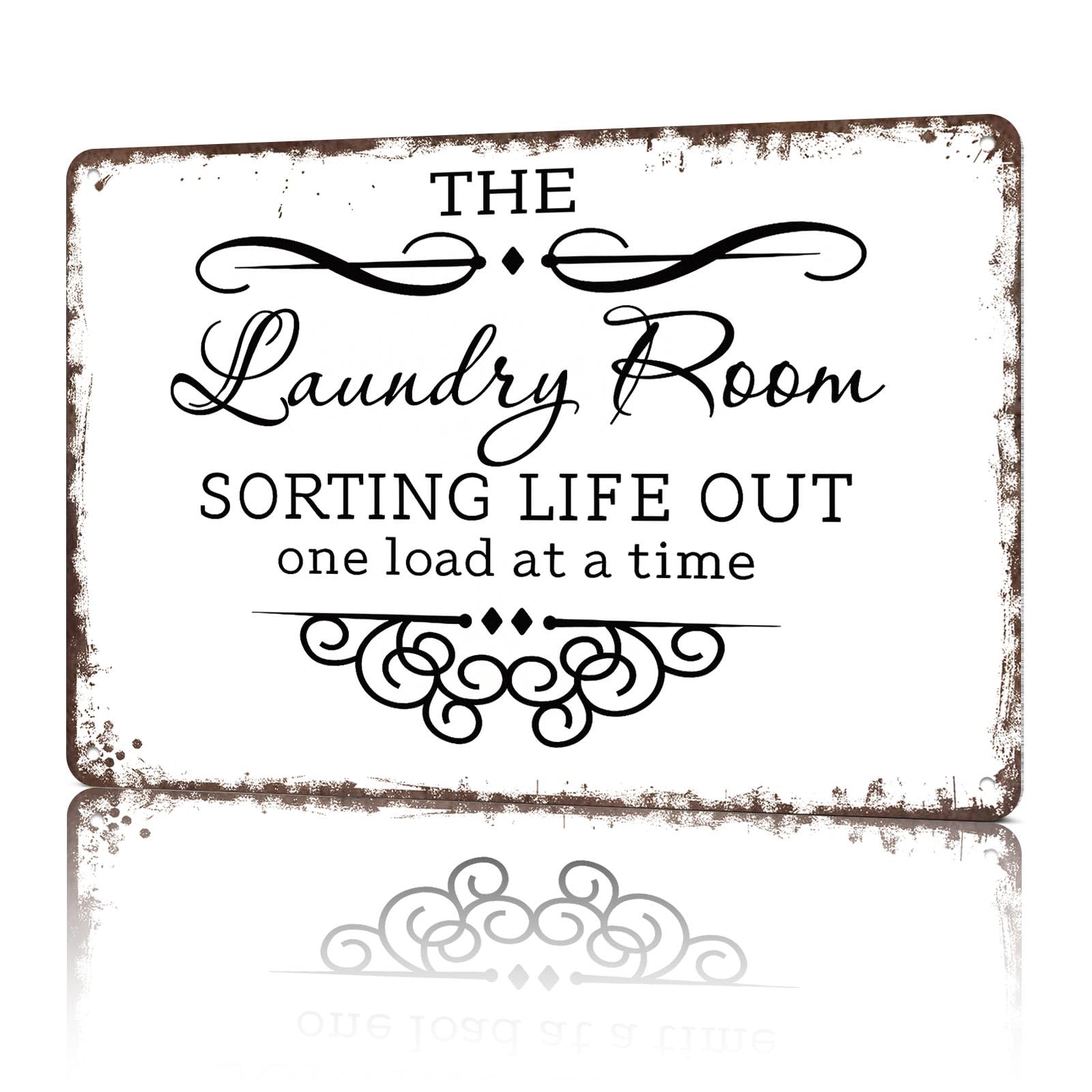 KWQDOZF Vintage Metal Tin Sign Vintage The Laundry Room Metal Sign Posters Wall Art for Dorm Home Office Room Decor 8X12inch