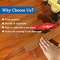 Vista 5 de Tira de Transición de Suelo Autoadhesiva Tiras de Cobertura de Suelo Laminado de 2" de Ancho Divisor Plano de Vinilo Transiciones Diseño Elegante