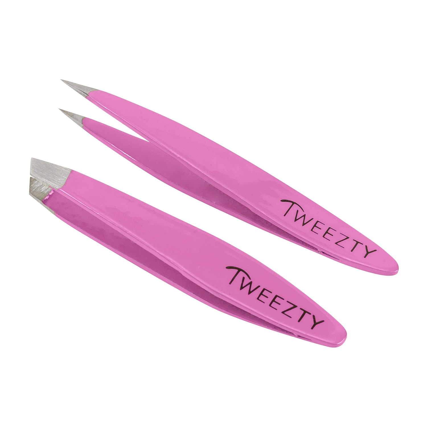 Tweezty Tweezer Set for Travel Mini Slant Tweezers and