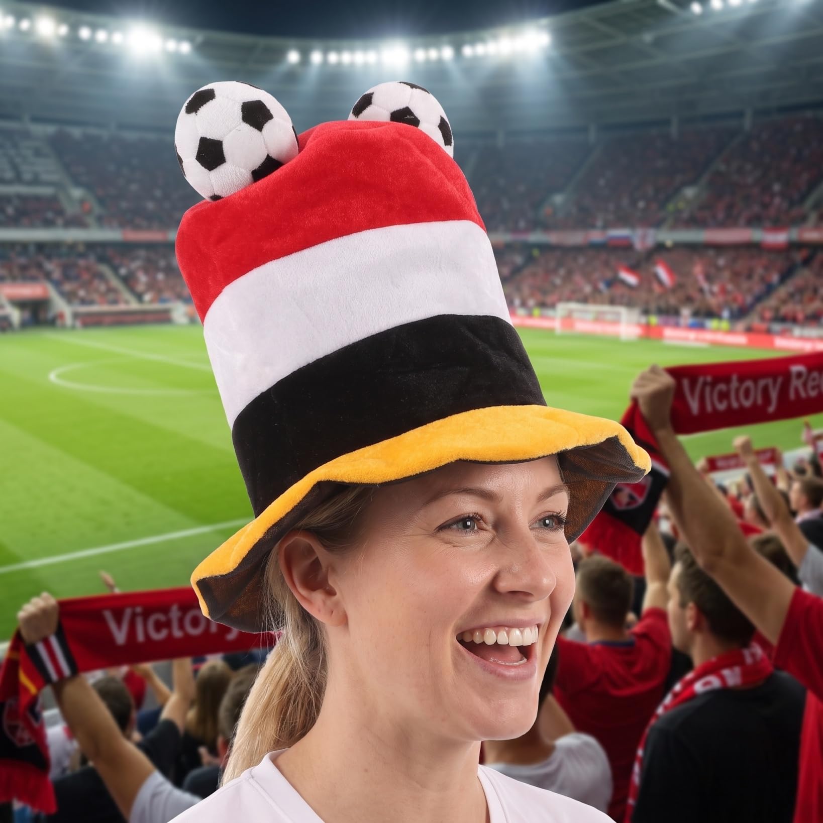 BESPORTBLE Sombrero decorativo para fiestas de fútbol, sombrero de carnaval, para adultos y adolescentes, como accesorio para fotos para juegos de fútbol, festivales, fiestas de cumpleaños, unisex