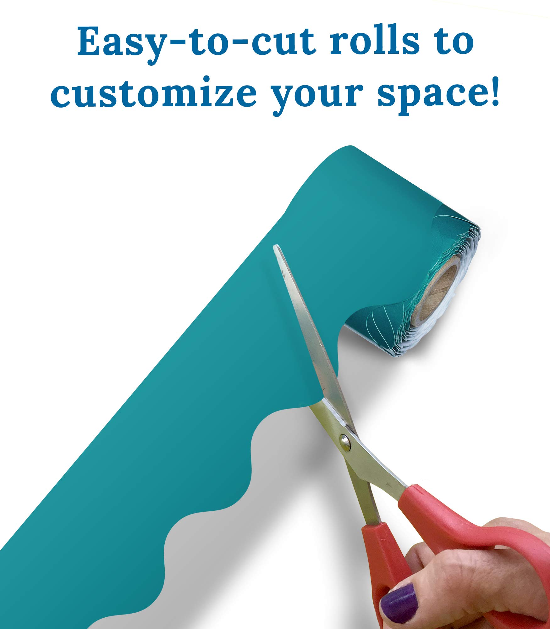 Buy Carson Dellosa Scalloped Bulletin Board Border—Teal Rolled Border