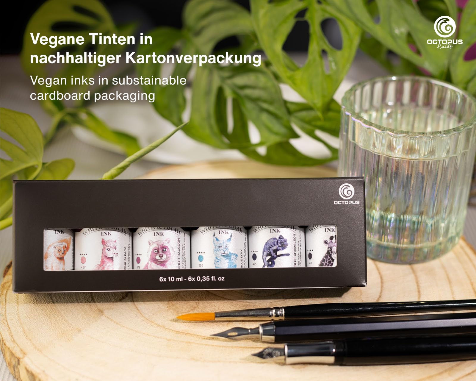 Octopus Write & Draw Ink HORIZON Tintenset, wasserfest, 6 x 10 ml
