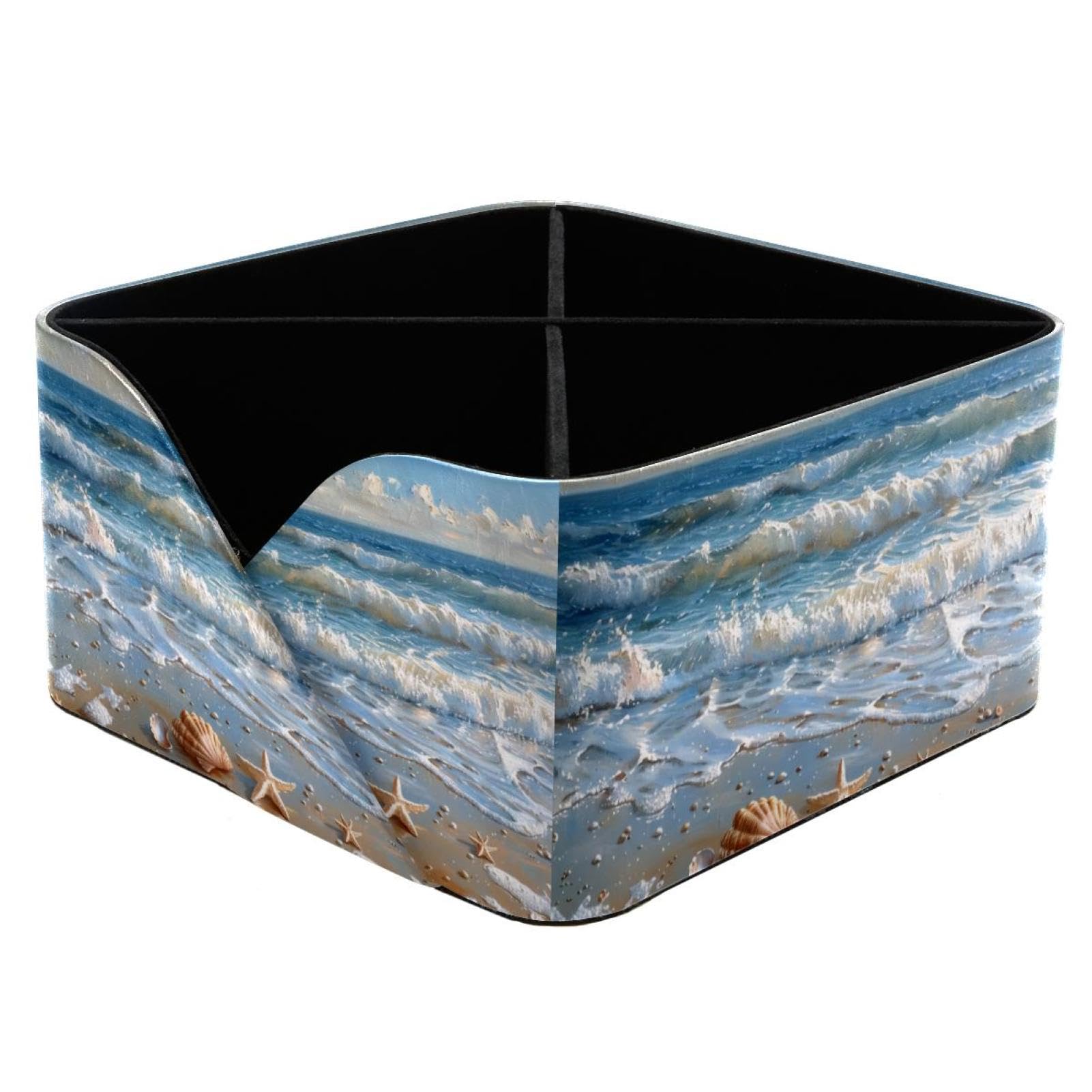 Organiseur de bureau coquillages : rangement de papeterie rectangulaire