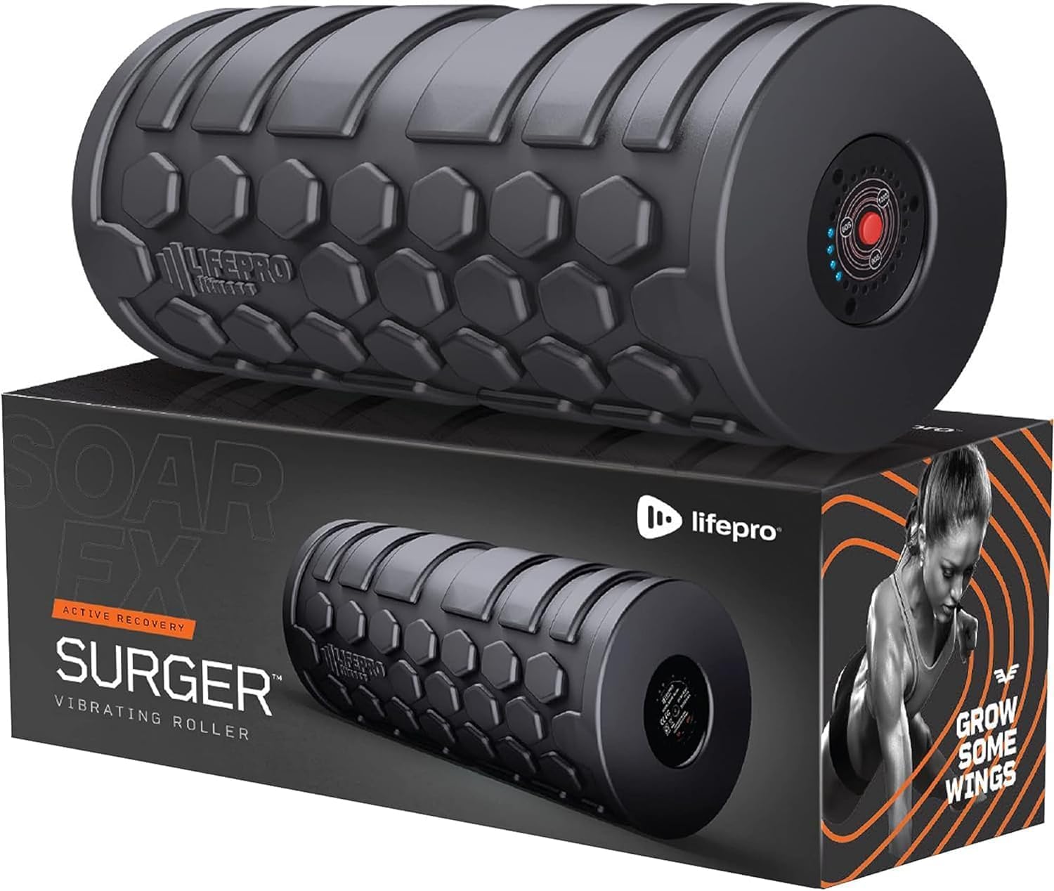 LifePro 4-Speed Vibrating Foam Roller - High Intensity Vibrating Roller for Muscle Recovery, Mobility & Pliability Training - Deep Tissue Vibrant Massage for Awesome Trigger Point Sports Therapy