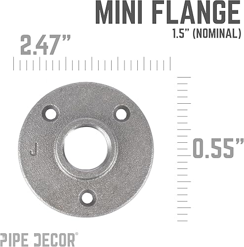 Vista 69 de PIPE DECOR - Codo de salida lateral de 1/2 pulgada, accesorios de hierro maleable negro para tuberías, pezones y accesorios estándar de 1/2 pulgada