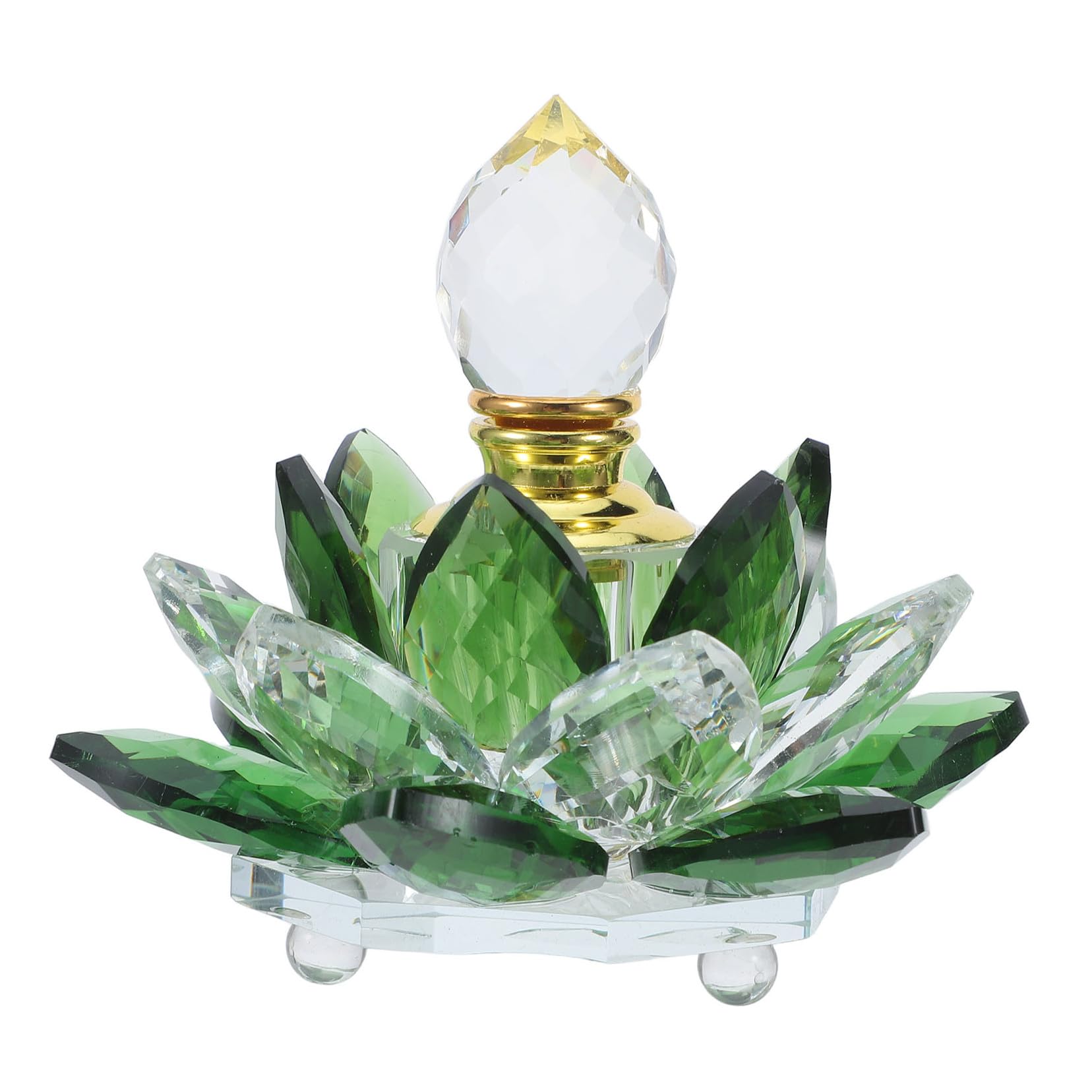 Bouteille de parfum rechargeable en verre vert anti fuite portable