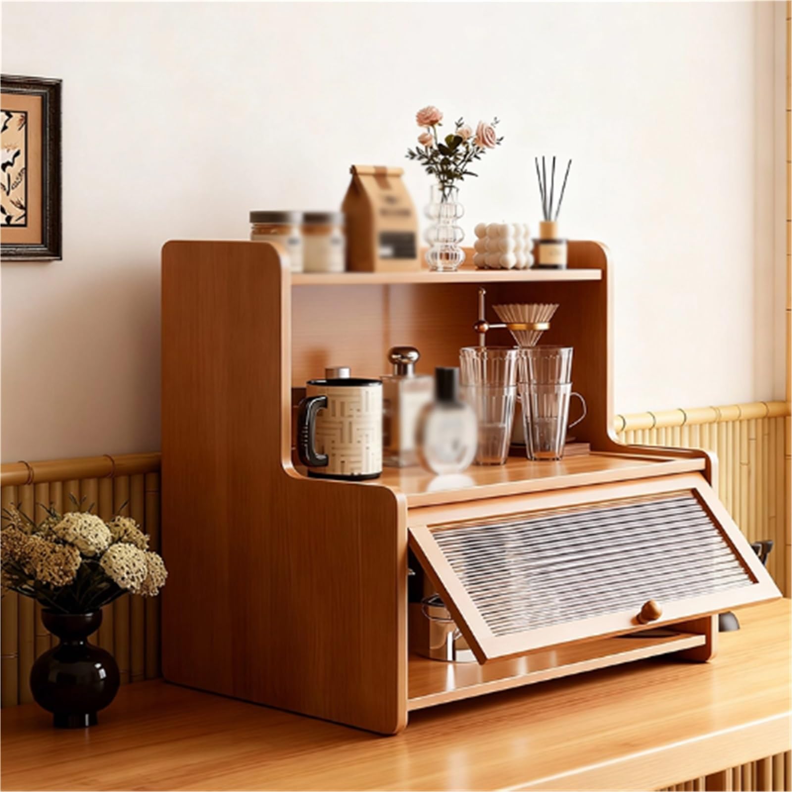 Tassenregal Becherhalter Desktop-Becheraufbewahrung Esstisch Schrank Arbeitsplatte Tee-Set-Platzierung