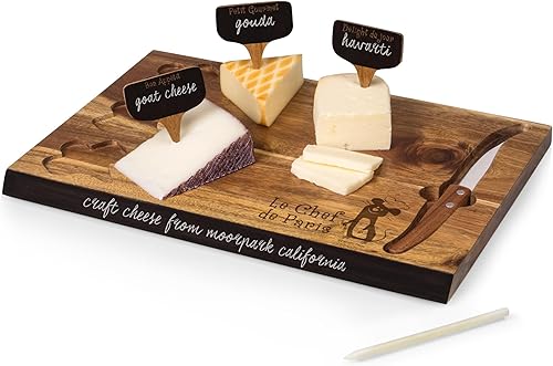 Miniatura 2 de PICNIC TIME Disney Pixar Ratatouille Delio - Juego de tabla de queso y cuchillos, juego de tabla de charcutería, tabla de cortar de madera de acacia
