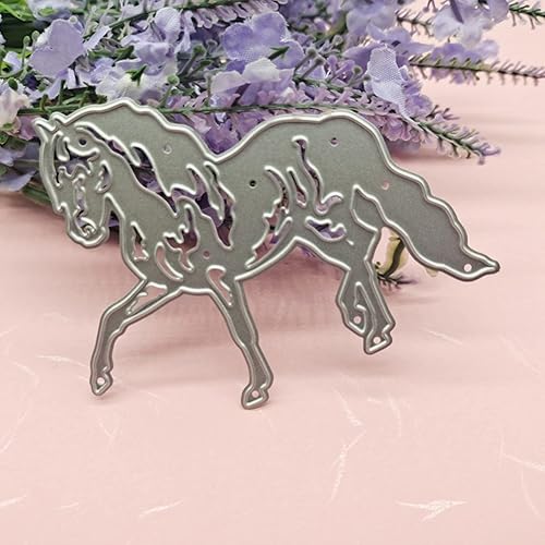 Miniatura 6 de Plantillas de troqueles de corte de metal de caballo de animales, plantilla de estampado para hacer tarjetas de bricolaje, decoraciones de diario,