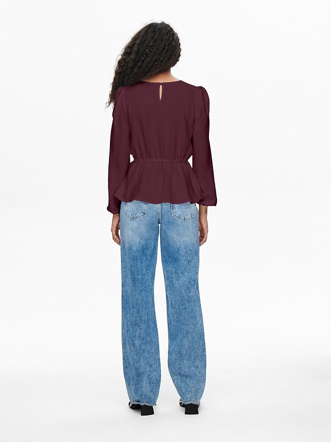 ONLY Onlmette dar L/S O-Neck Top Noos Wvn Ladies Long Sleeves, Gin Fizz