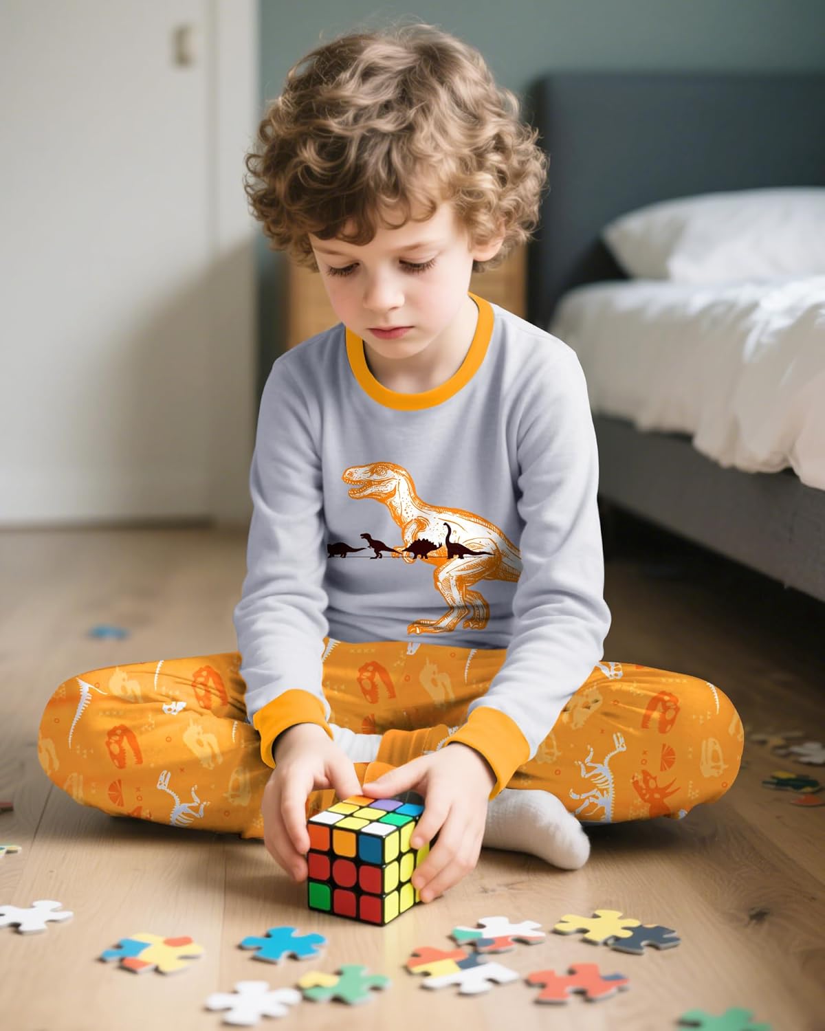 2 Piece Boys Pajamas Kids Long Sleeve Top and Pants Pajamas Pjs Sleepwear Set for Toddler Little Boys 3-10 Years - Image 5