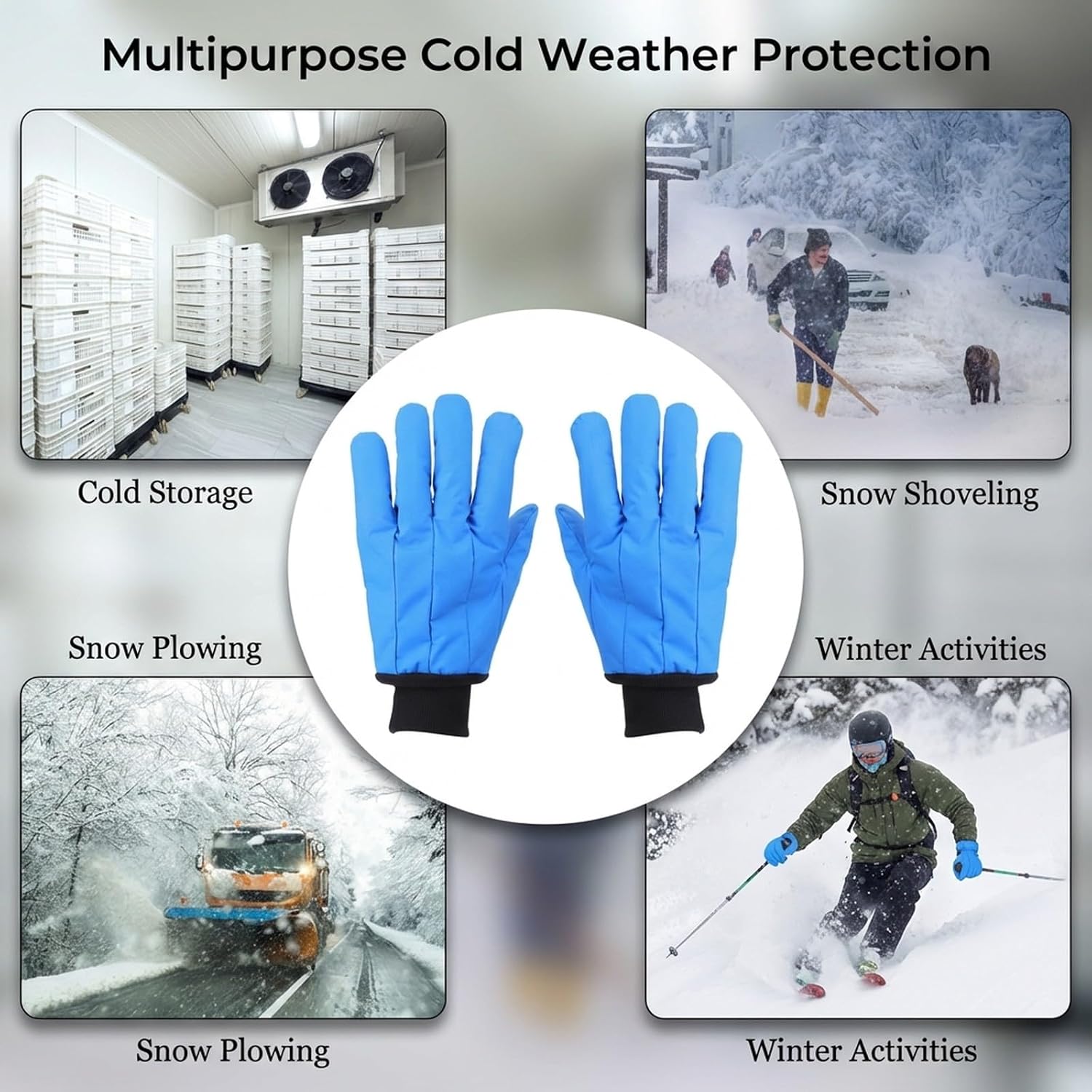 Gloves 32cm Blue Liquid Nitrogen Protective Gloves – Cryogenic Gloves for Dry Ice & Cryo Use, -200°C to -360°C Freeze Protection, Breathable Comfort for Cold Storage and Laboratory Work