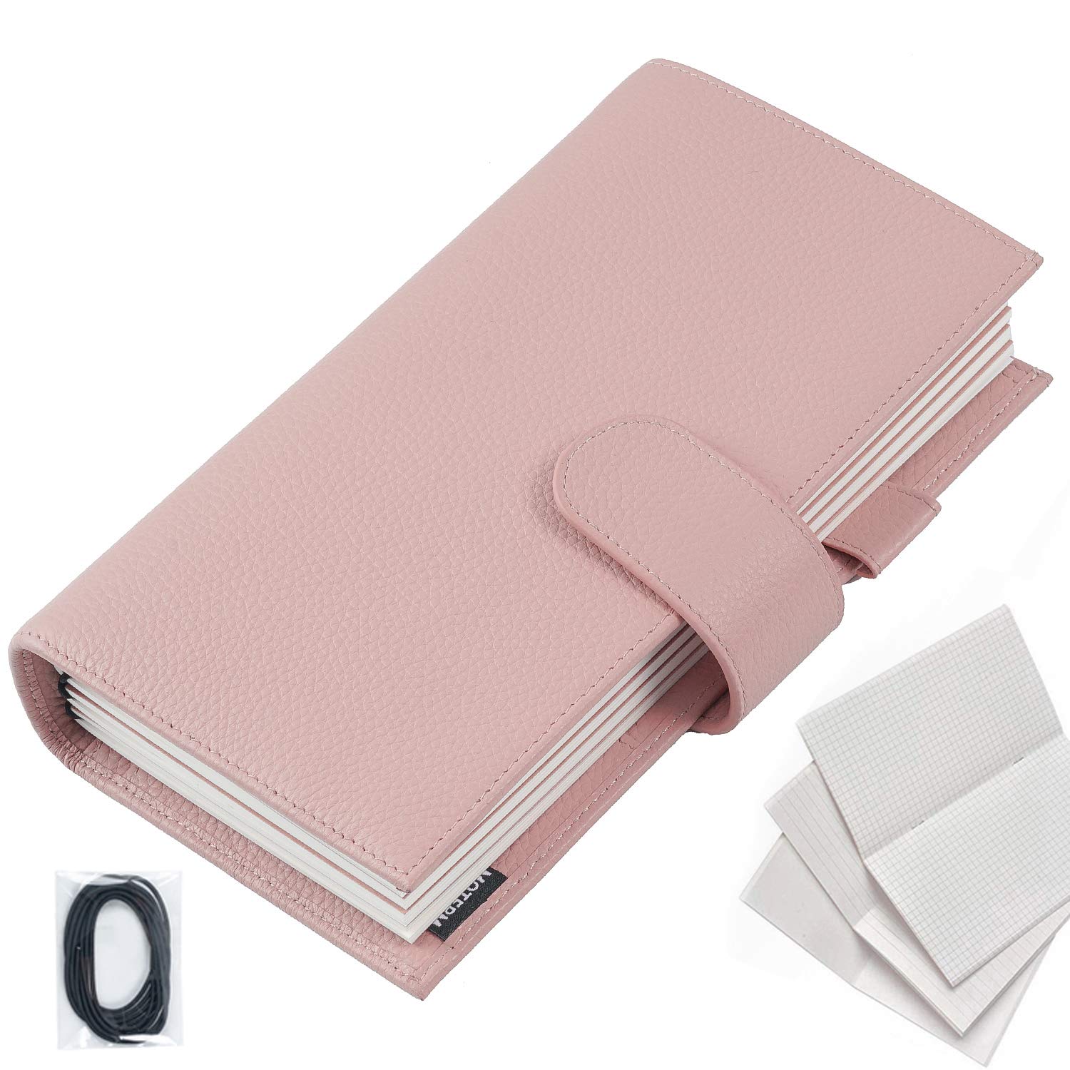 Moterm Companion Traveler's Notizbuch Cover - Verbessertes Design mit Rückentasche (Standard Größe, Kiesel-Staubrose)