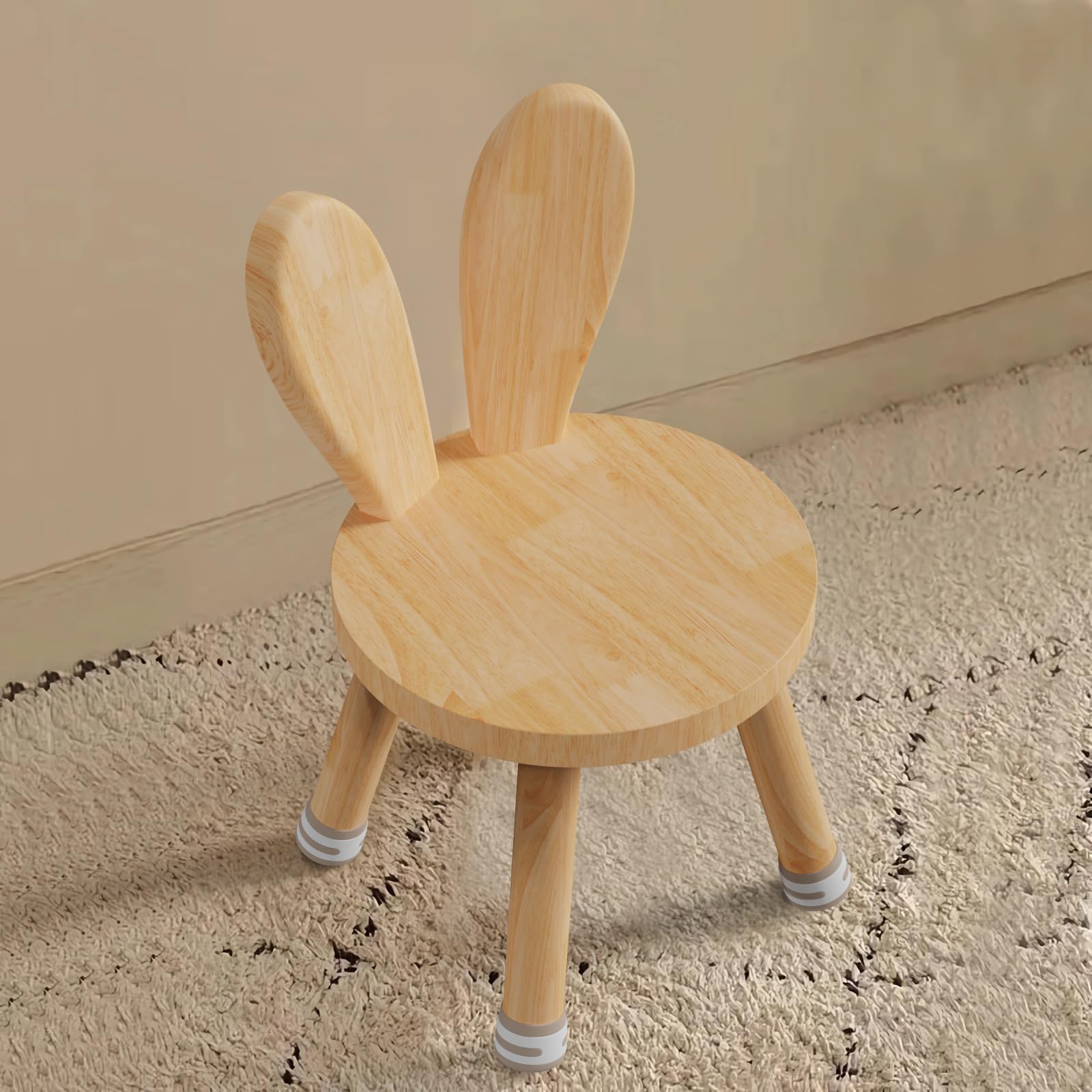 Silla Infantil Madera 45x25x26 cm Taburete con Respaldo Extraíble Antideslizante