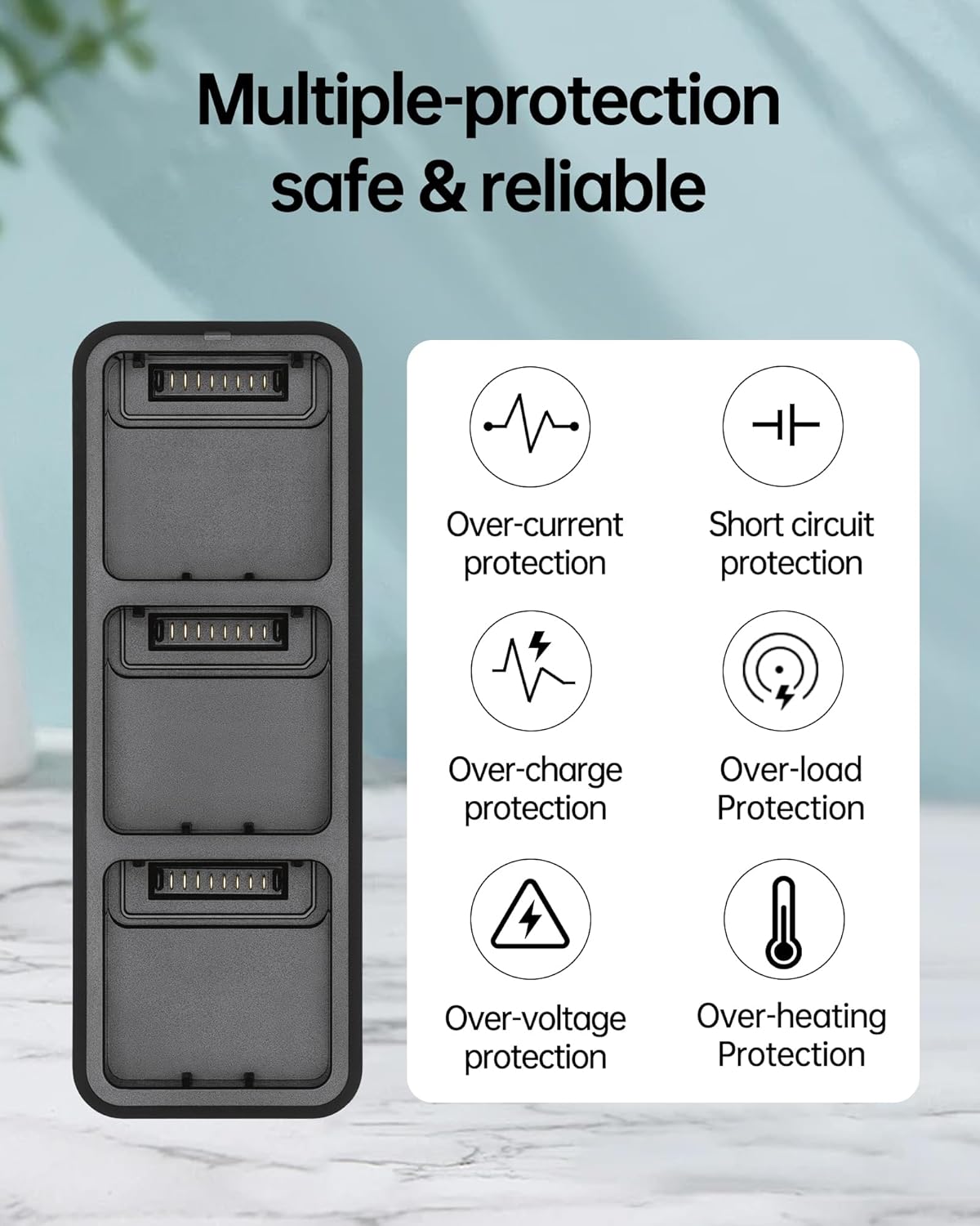 100W Mavic 3 Series Battery Charging Hub, Original New Battery Charger Compatible with DJI Mavic 3/Pro/Cine/Pro Cine/Classic/Enterprise/Thermal Drone Intelligent Flight Battery, Charge in Sequence - Image 5