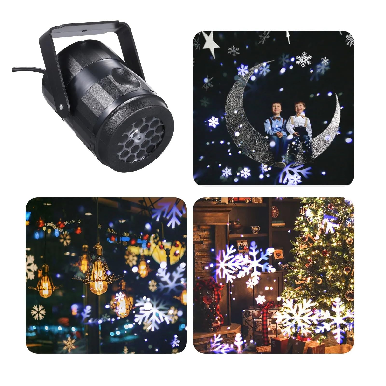 Projektor Weihnachten, Schneeflocke Projektor Licht Moving Led Licht Projektor Landschaft Lampe Weihnachtsdekoration Outdoor LED Weihnachten Bühne Dekor(2pcs)