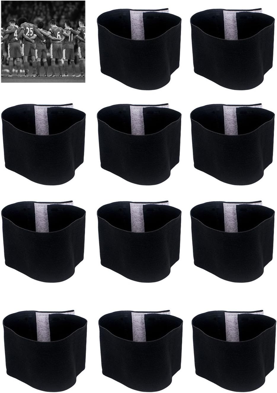 Black Mourning Band Soccer Football Mourning Armband,Elastic Adjustable Funeral Armband,11 Pcs