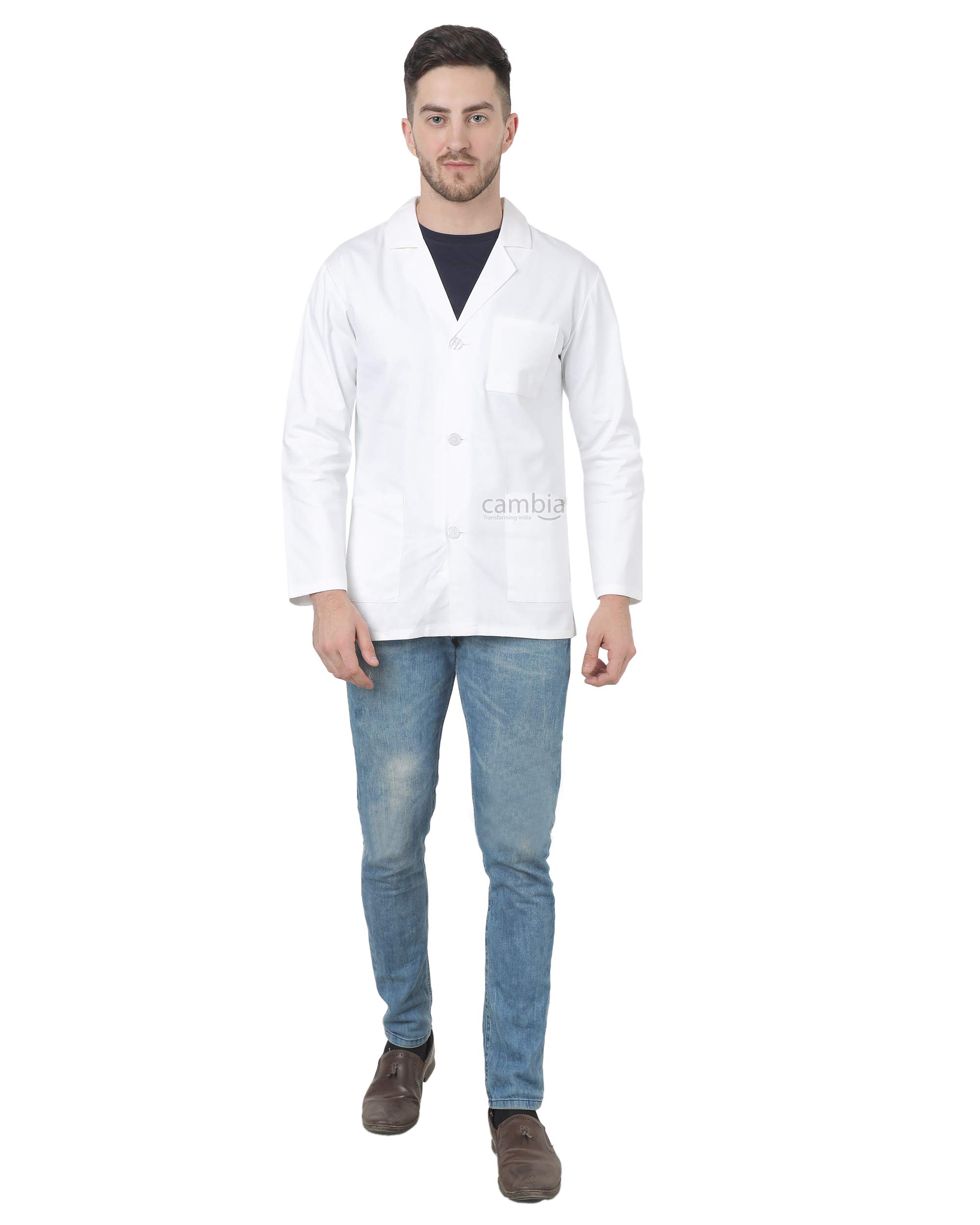 Cambia Lab Coat for Men Pure Cotton Full Sleeve (XXXXL) - Pack of 1