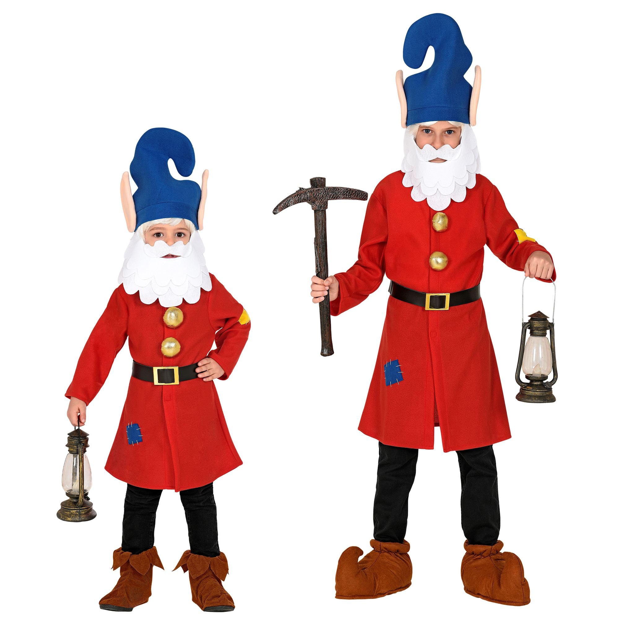 W WIDMANN MILANO Party Fashion - Gnome Costume for Boys, Fantasy, Fairy Tales, Elves, Carnival, Themed Parties, Size 116 cm / 4-5 Years, Red