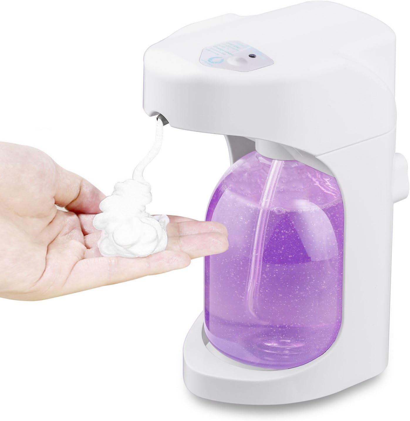 Automatic Soap Dispenser,foaming soap Dispenser,on The Bathroom & Kitchen Countertops with Waterproof Function, Touchless Adjustable Foam Controls,16oz Capacity, White