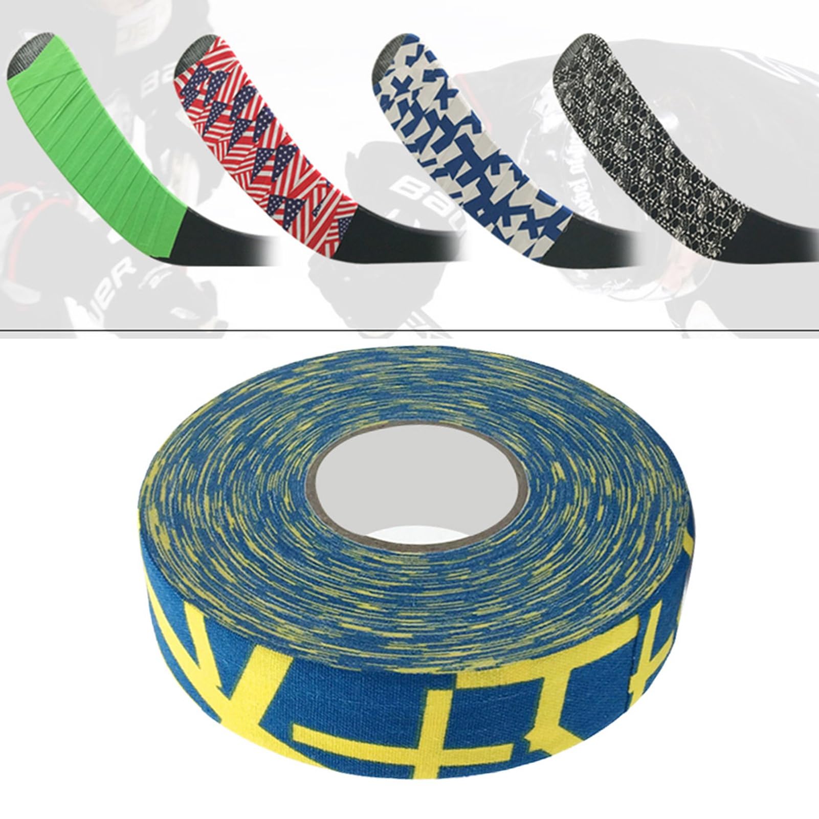 Hockey Stick Tape, Anti Skid Grip Wrap for Hockey Badminton Pole with Proof Layer Sweat Absorption for Hockey Badminton Pole (Type 1)