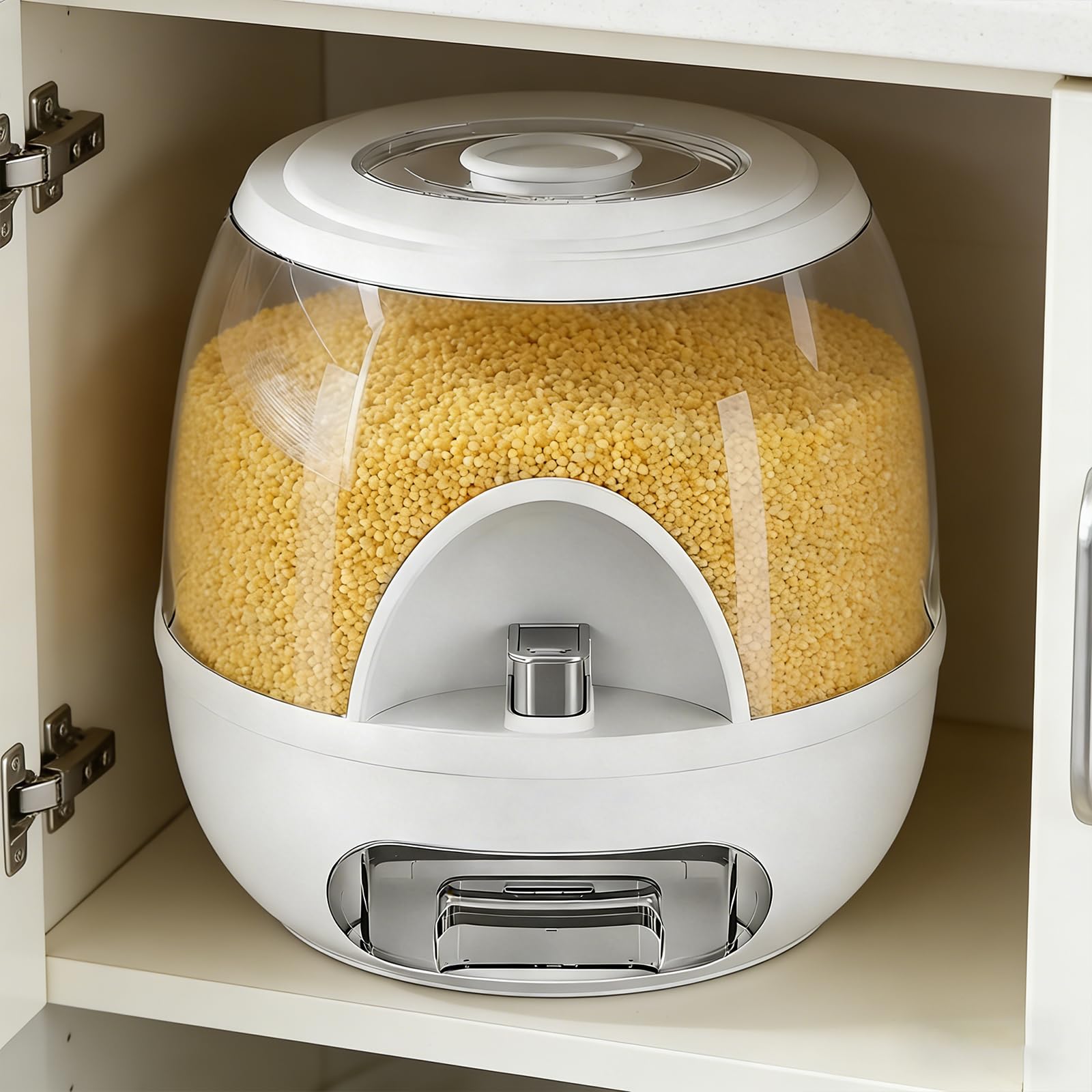 Contenitore per riso, contenitore ermetico per cereali, riso, noci, fagioli | Materiale per uso alimentare, bianco