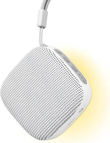 HOMEBEST Mini máquina de sonido portátil para dormir con 21 sonidos relajantes y conector de auriculares, memoria y temporizador, máquina de sonido