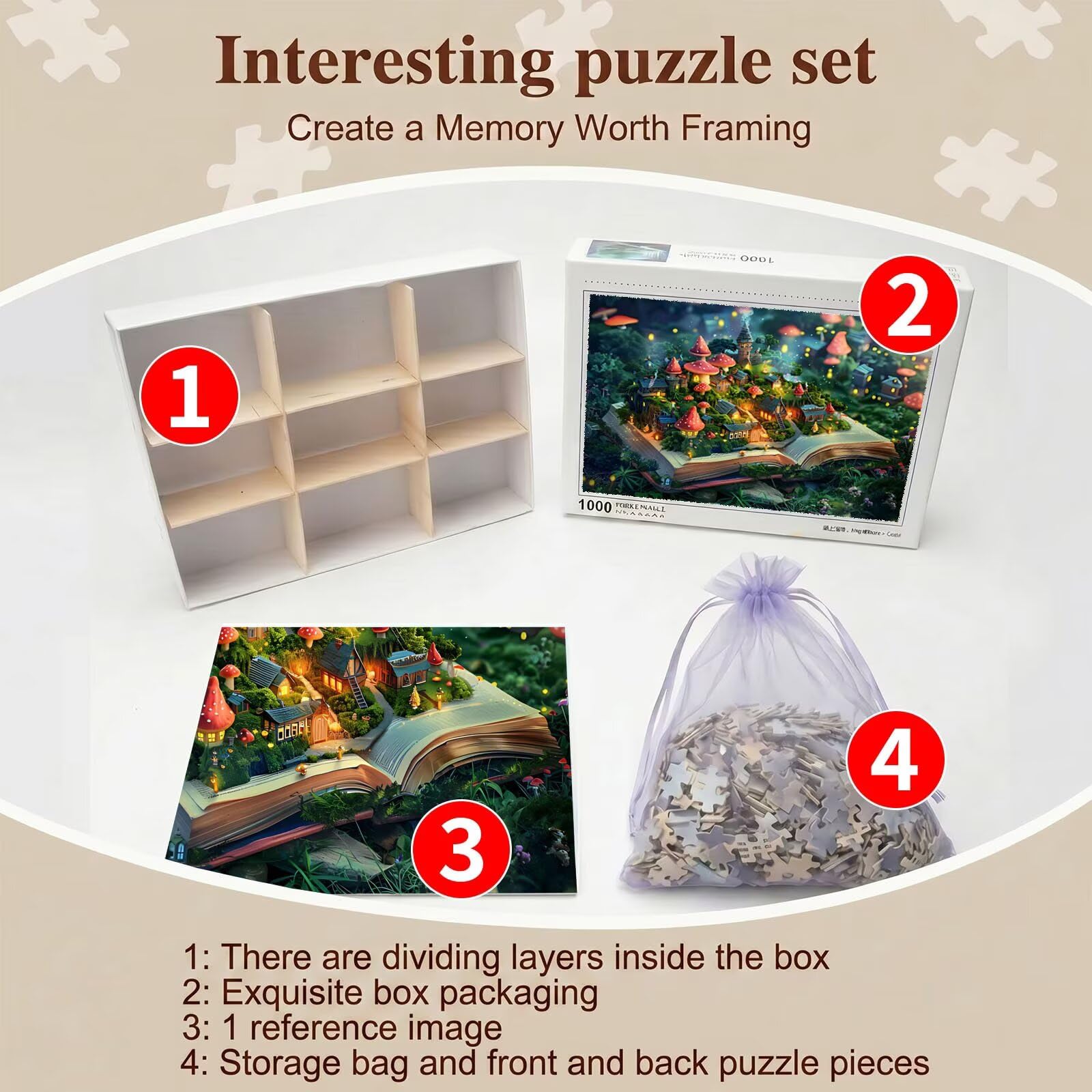 magia Libro-3 Puzzle 5000 Pezzi per Adulti, Puzzle in Legno - Collezione Classica con Poster Incluso -Sfida di Concentrazione e Passatempo Antistress, Gioco Educativo per Famiglia, 156 x 105 cm f0-796