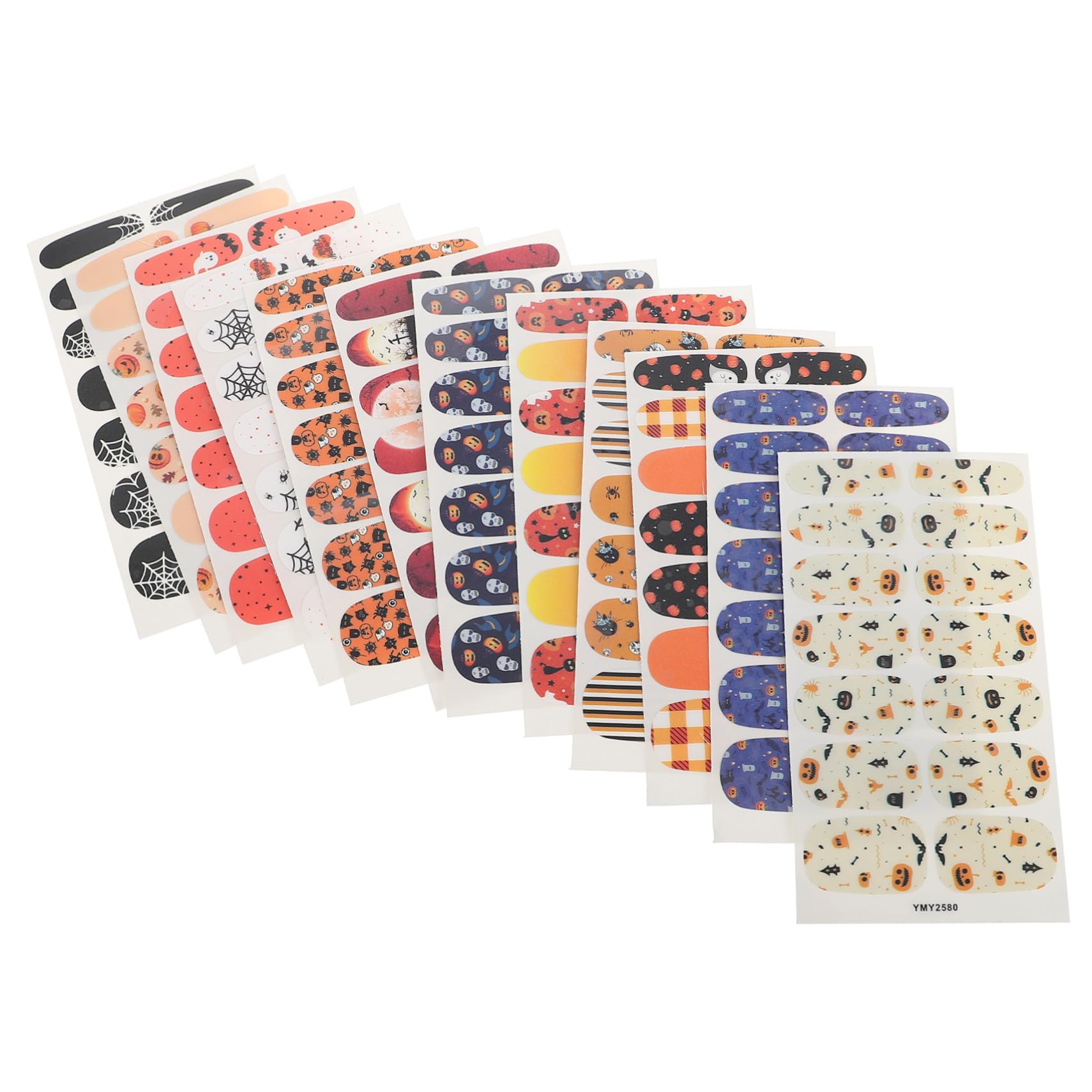 12 Hojas Pegatinas de Uñas Halloween Autoadhesivas Diseño Gótico Ultrafinas Decoración Manicure Gel Uñas Fiesta Temática