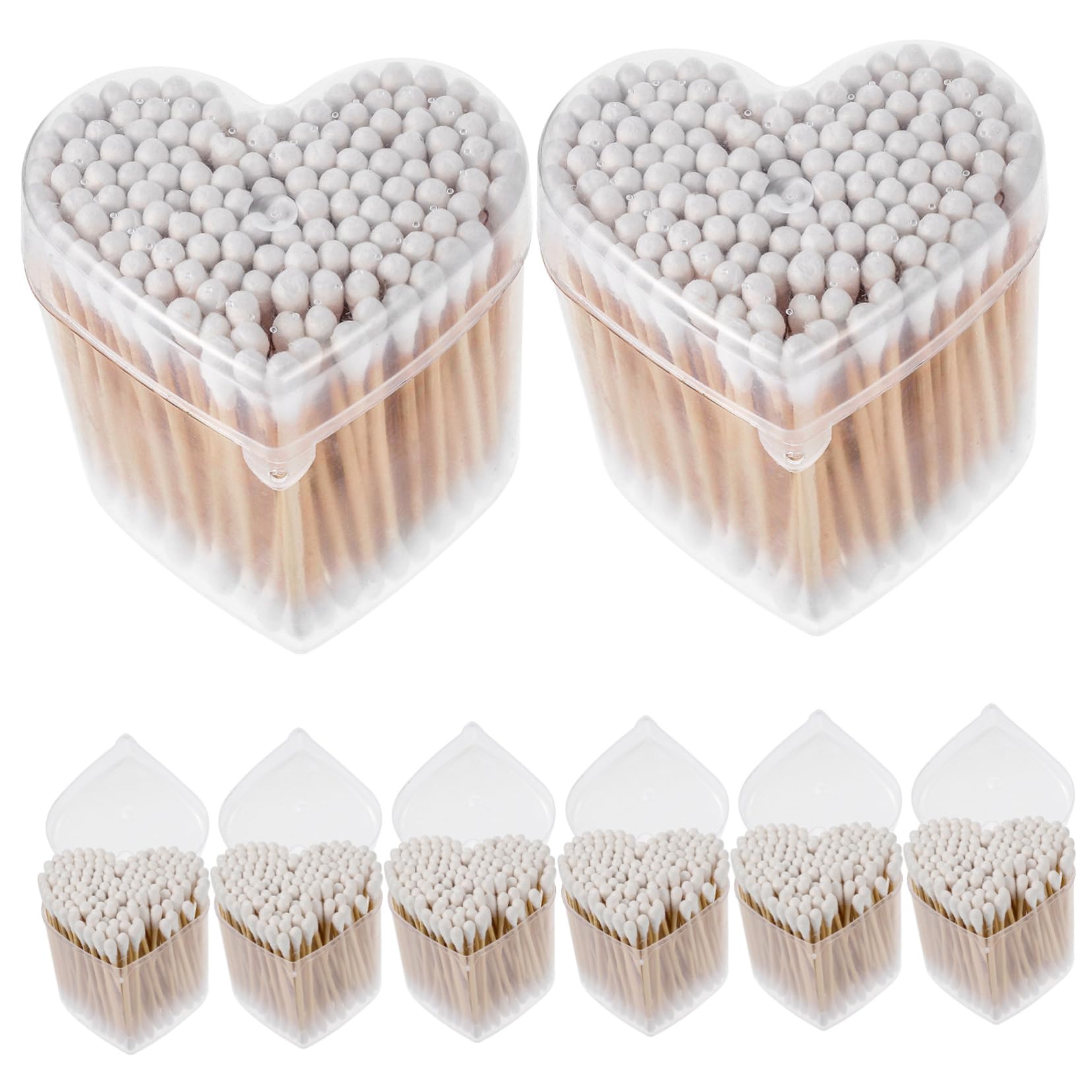 SOESFOUFU 8 Boxes Double-ended Cotton Swab Face Cleaning Swabs Eyelash Cleaning Swabs Care Buds Swabs Makeup Tool Swab Long Cotton Buds Eyelash Cleaning Sticks Makeup Swabs Cotton Swabs