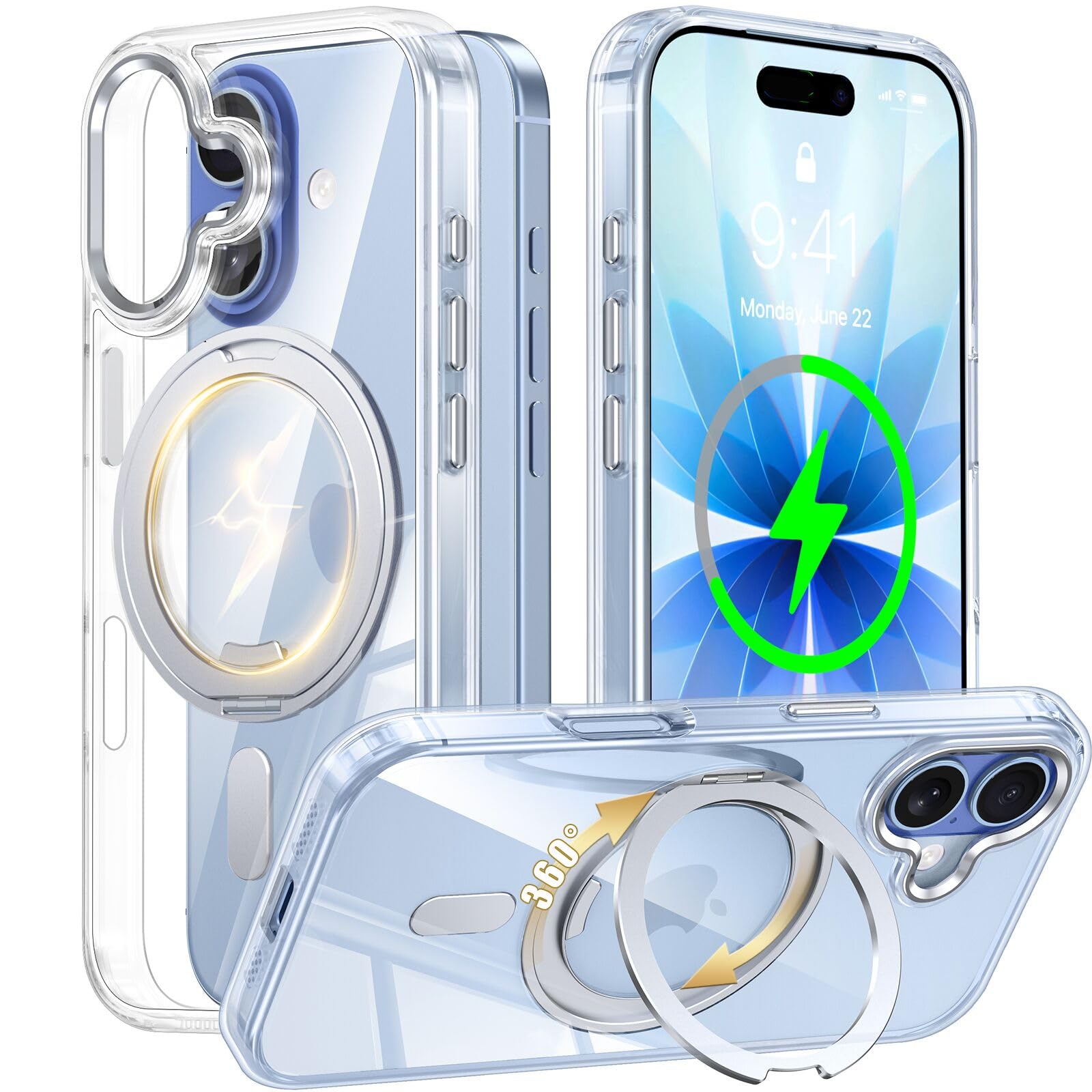カスタイプCUSTYPE MagSafe対応磁気吸着機能付iPhone17エア Amazon.co.jp: iPhone 17 用 ケース Magsafe対応 360°回転スタンド