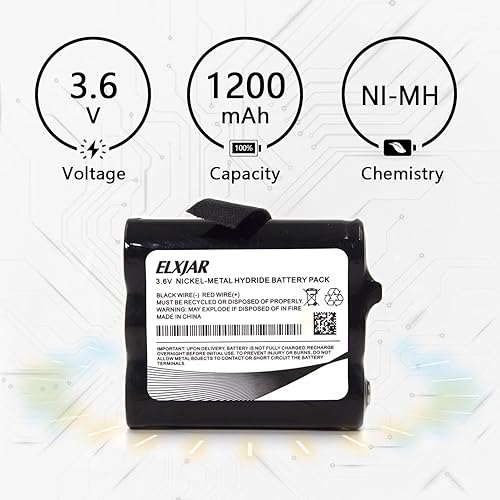 Miniatura 4 de Paquete de 5 baterías Ni-MH de 3.6 V 1200 mAh de repuesto para radios bidireccionales Midland BATT10, AVP13, X-Talker T71, T75, T77, T79
