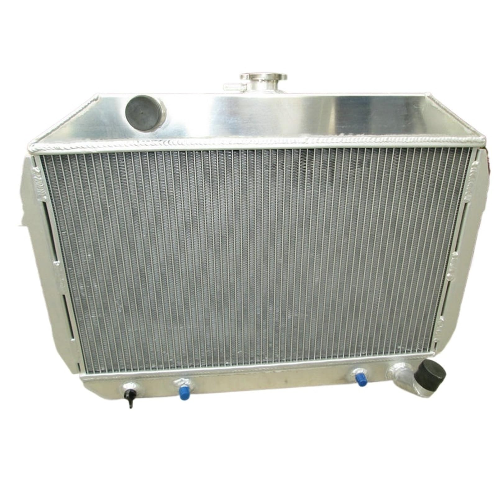 Radiador de aluminio 3 filas y 2 ventiladores compatibles con NISSAN Datsun 240Z/260Z AT/MT (1970-1975)