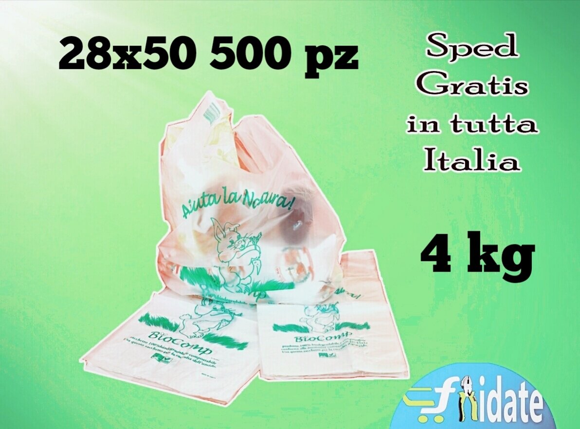 500 Sacchetti Biodegradabili Compostabili 27x16x50 Cm - Norma EN13432 - Foto 2